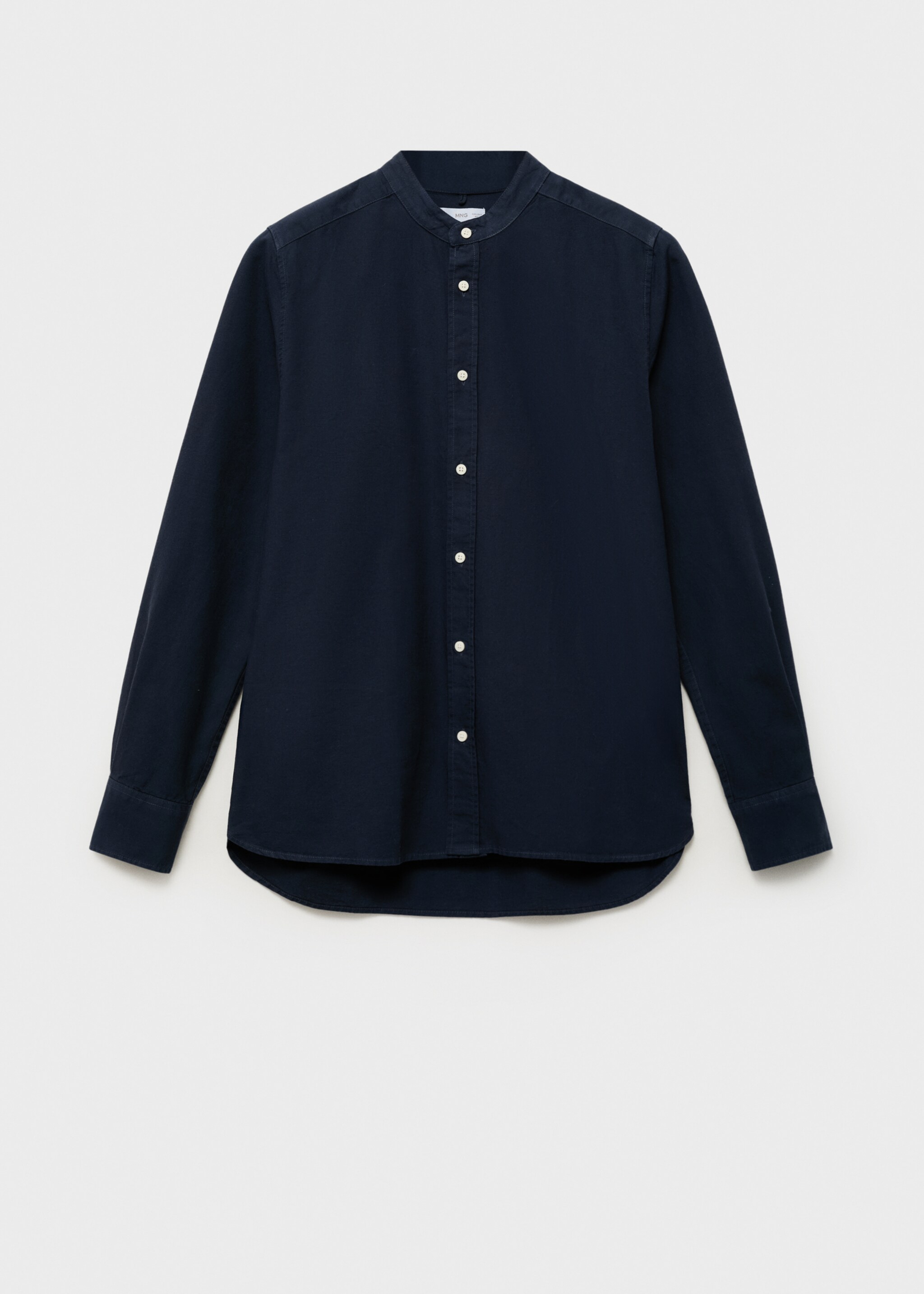 Camicia cotone con collo alla coreana - Articolo senza modello