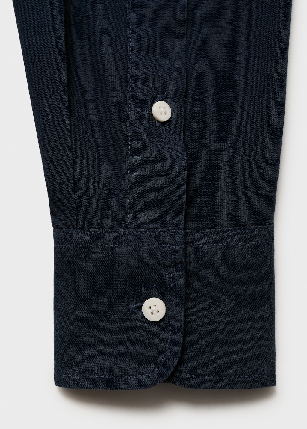 Cotton linen shirt with mandarin collar