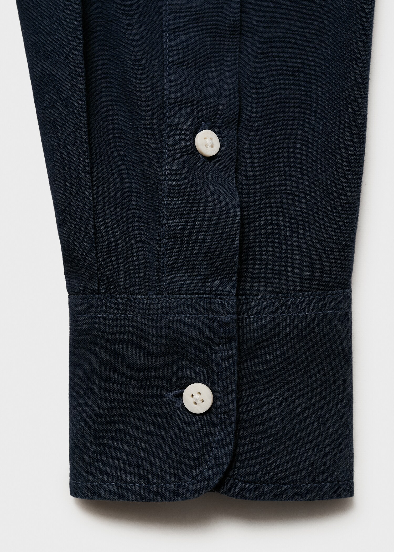 Cotton linen shirt with mandarin collar - Details of the article 0