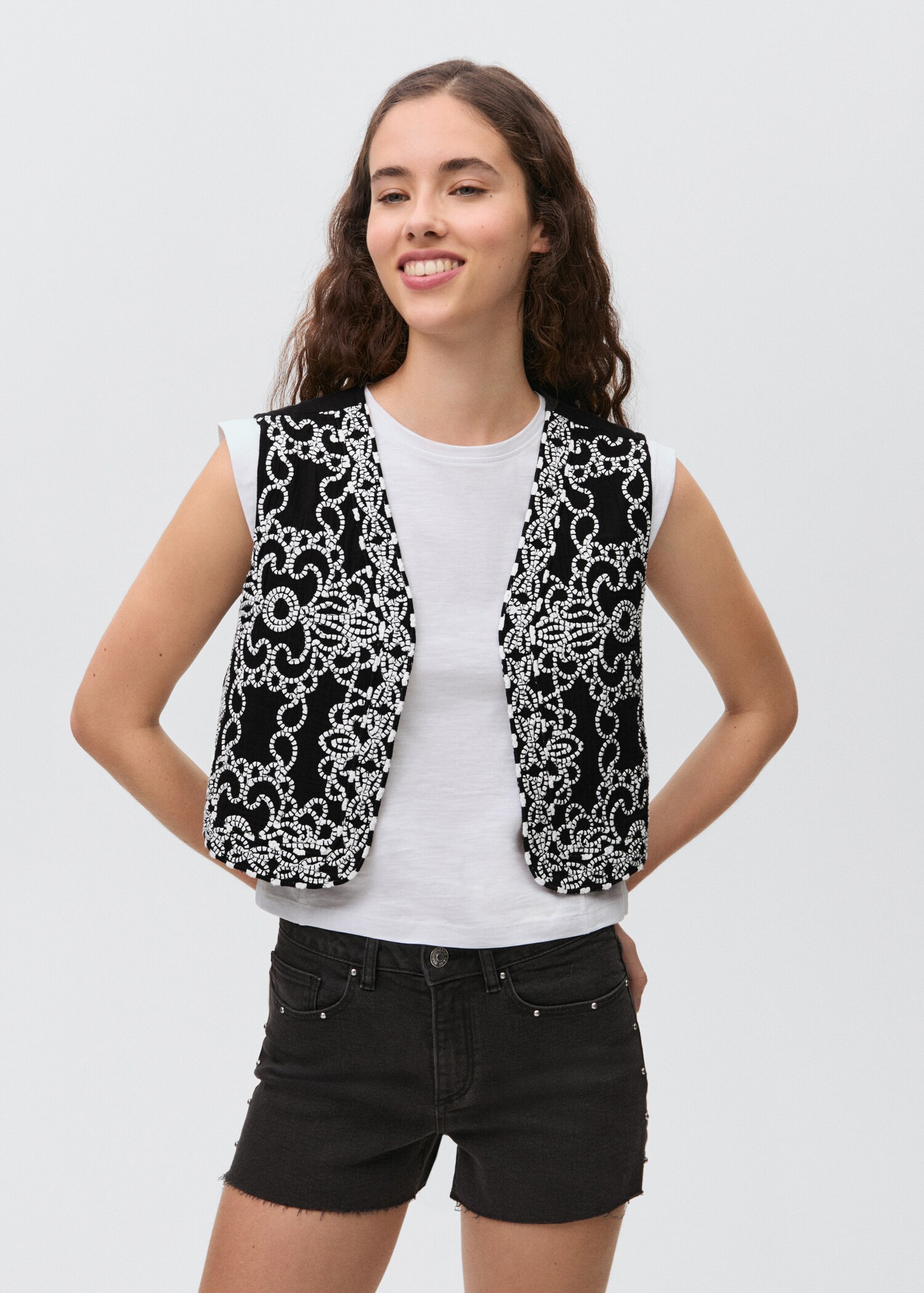 Geborduurd gilet - Middenvlak
