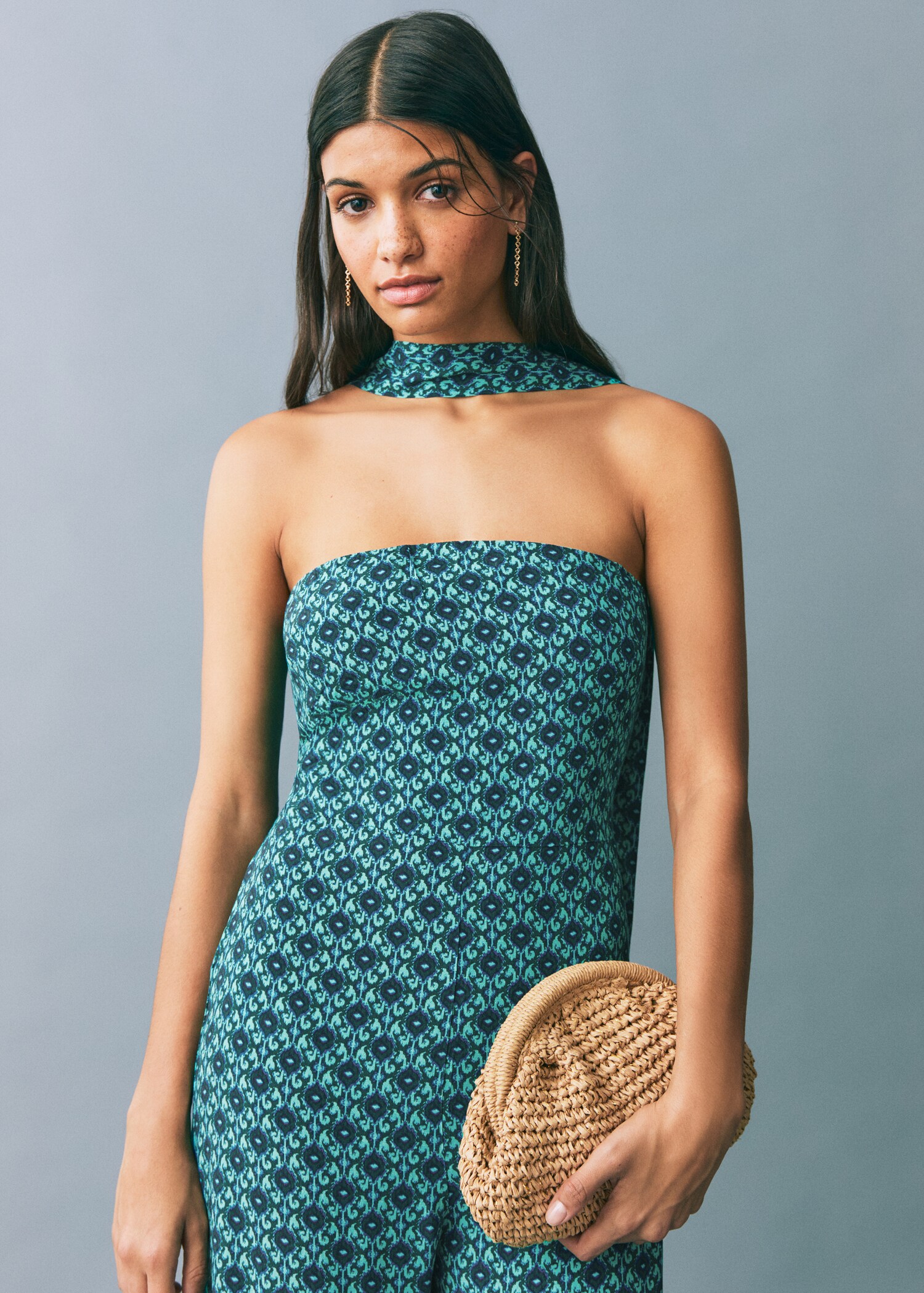 Printed jumpsuit with bow - Medium plane