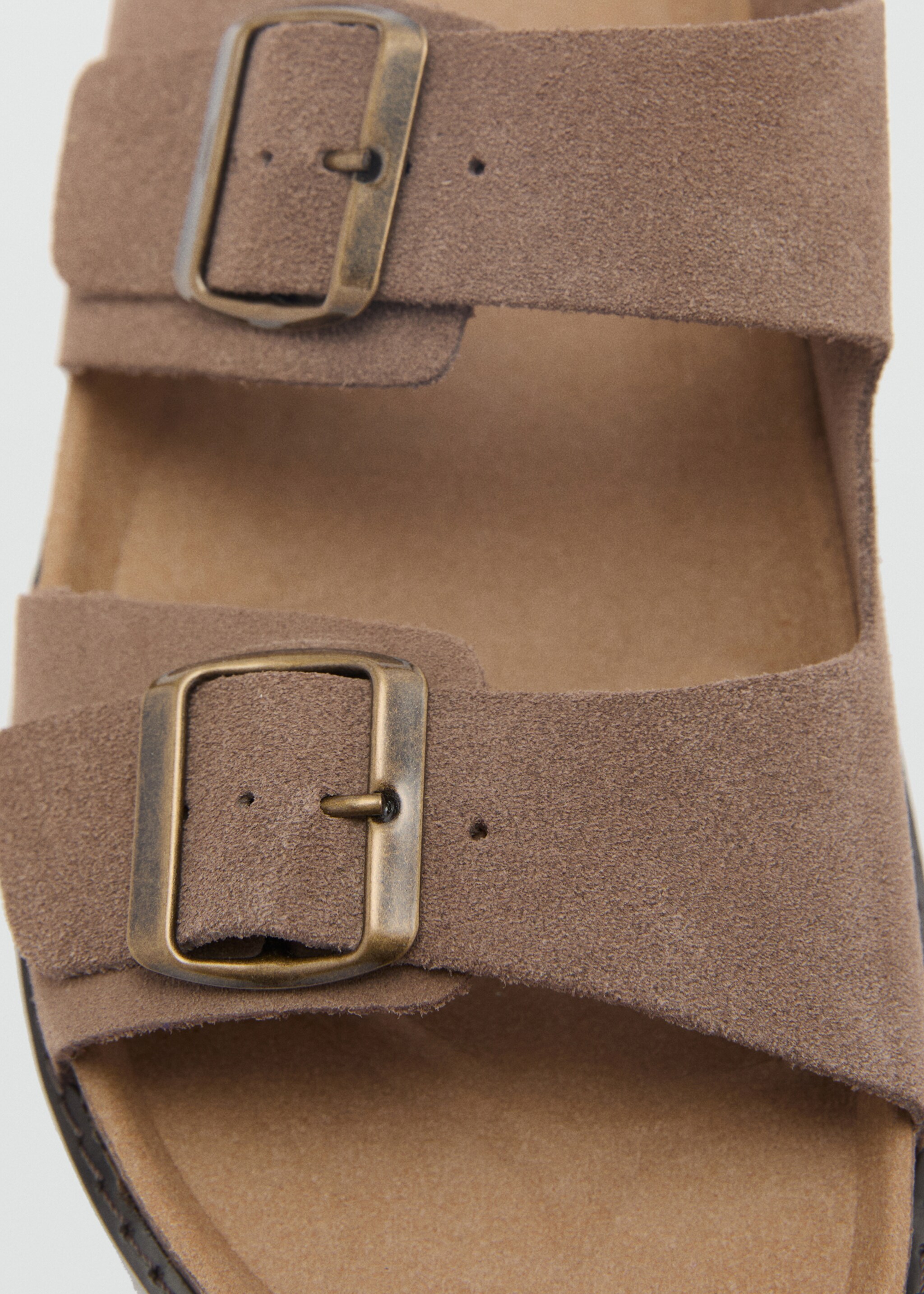 Split leather sandals with buckle - Details of the article 1