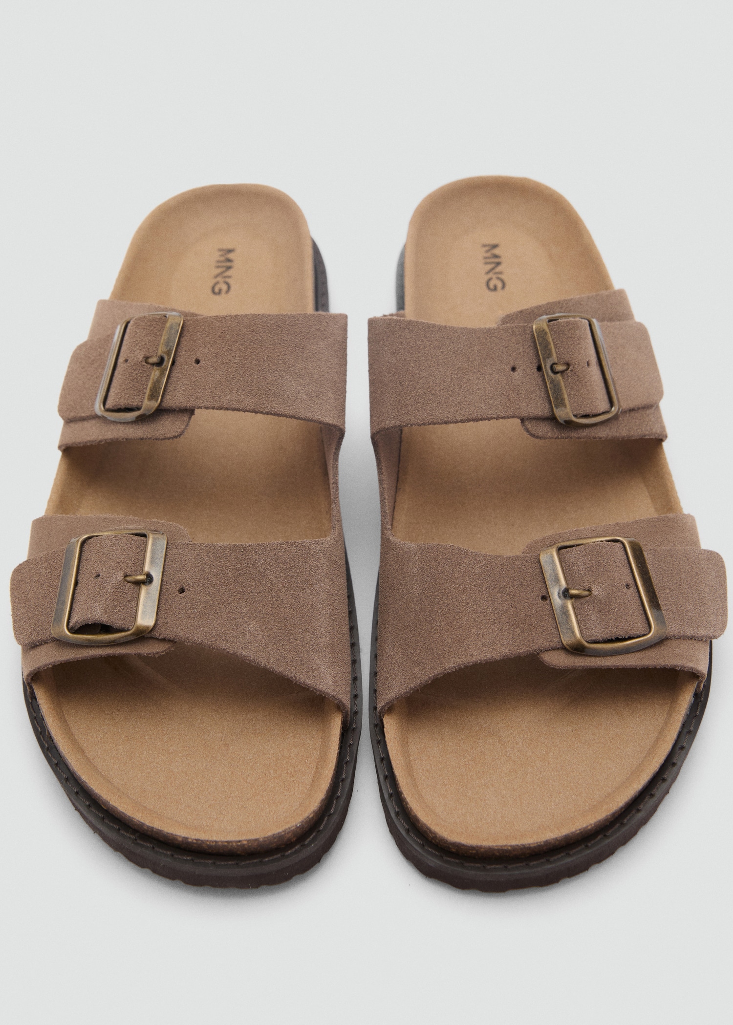 Split leather sandals with buckle - Details of the article 2