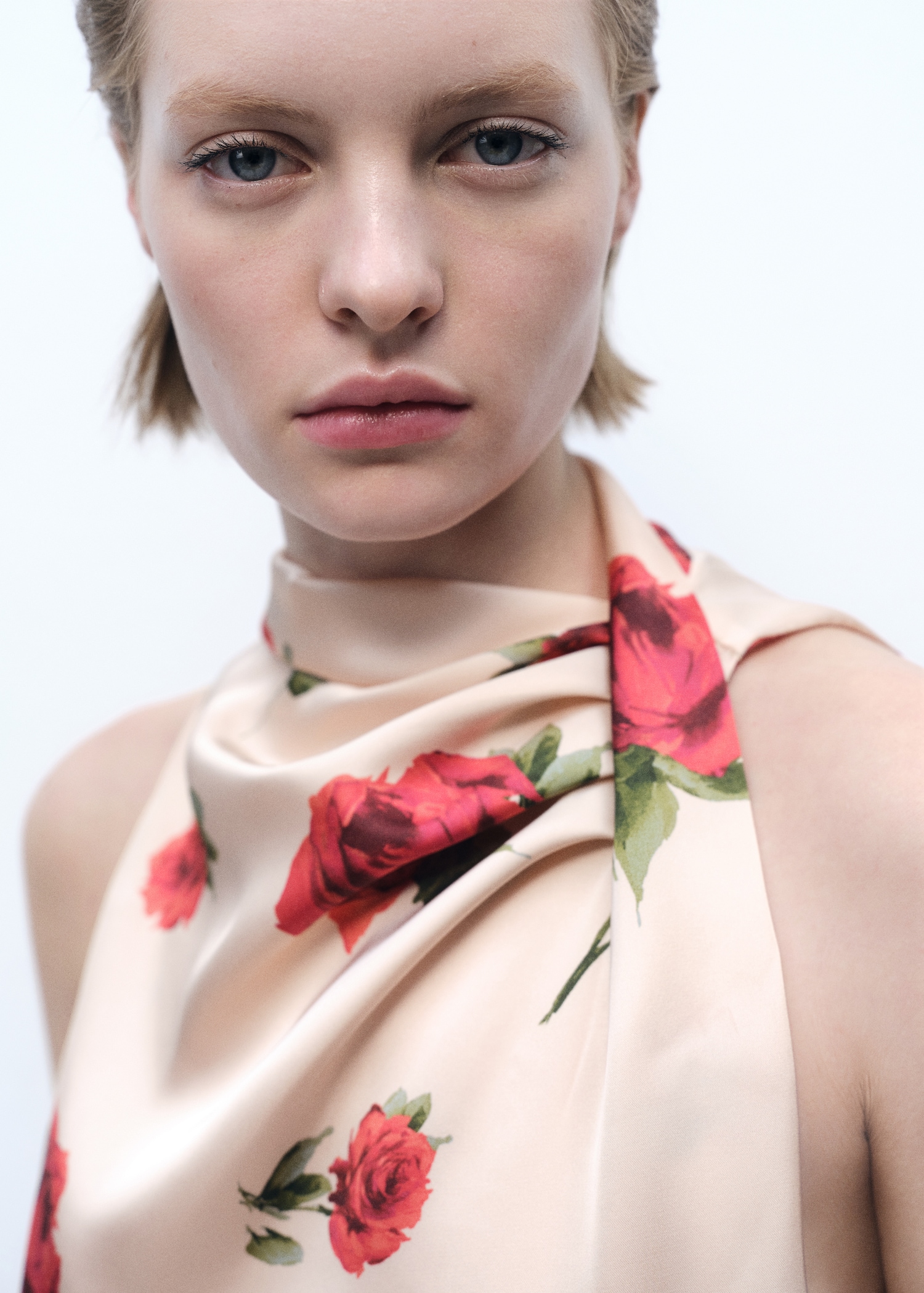 Floral satin blouse - Details of the article 1