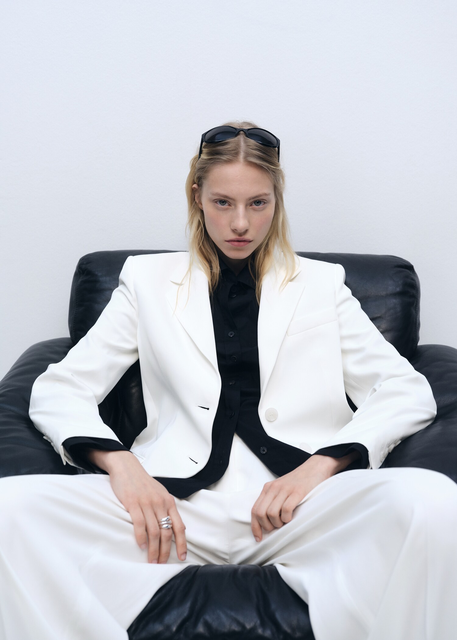 Düz kesim düğmeli blazer ceket - Ürün detayı 2