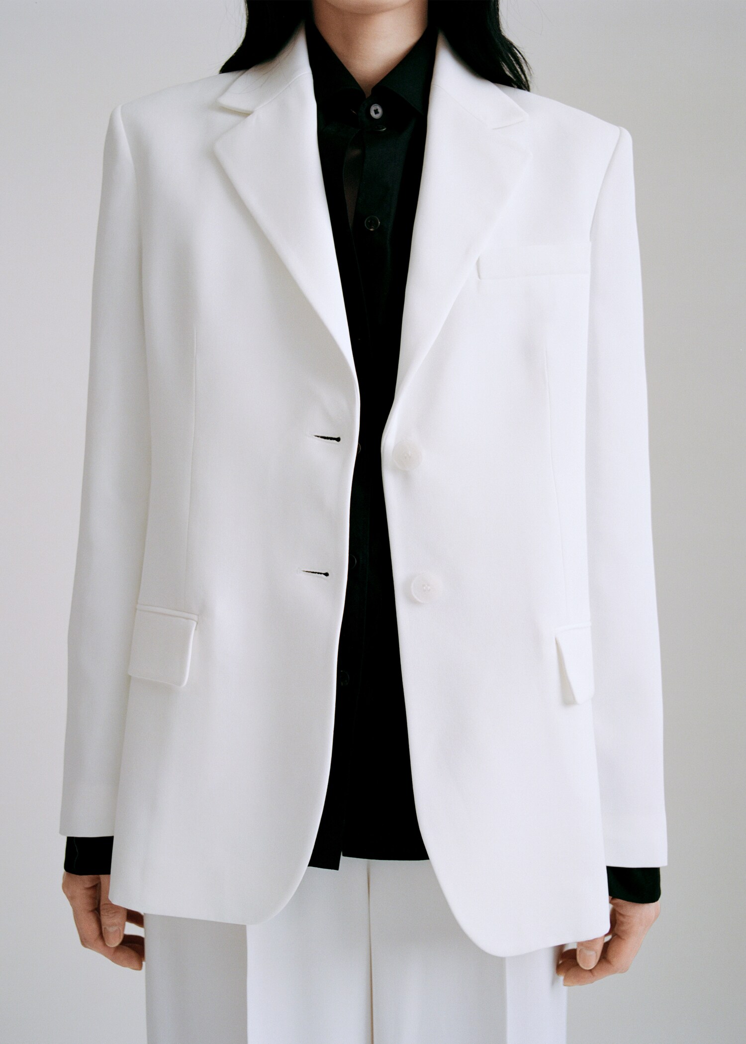 Düz kesim düğmeli blazer ceket - Ürün detayı 7