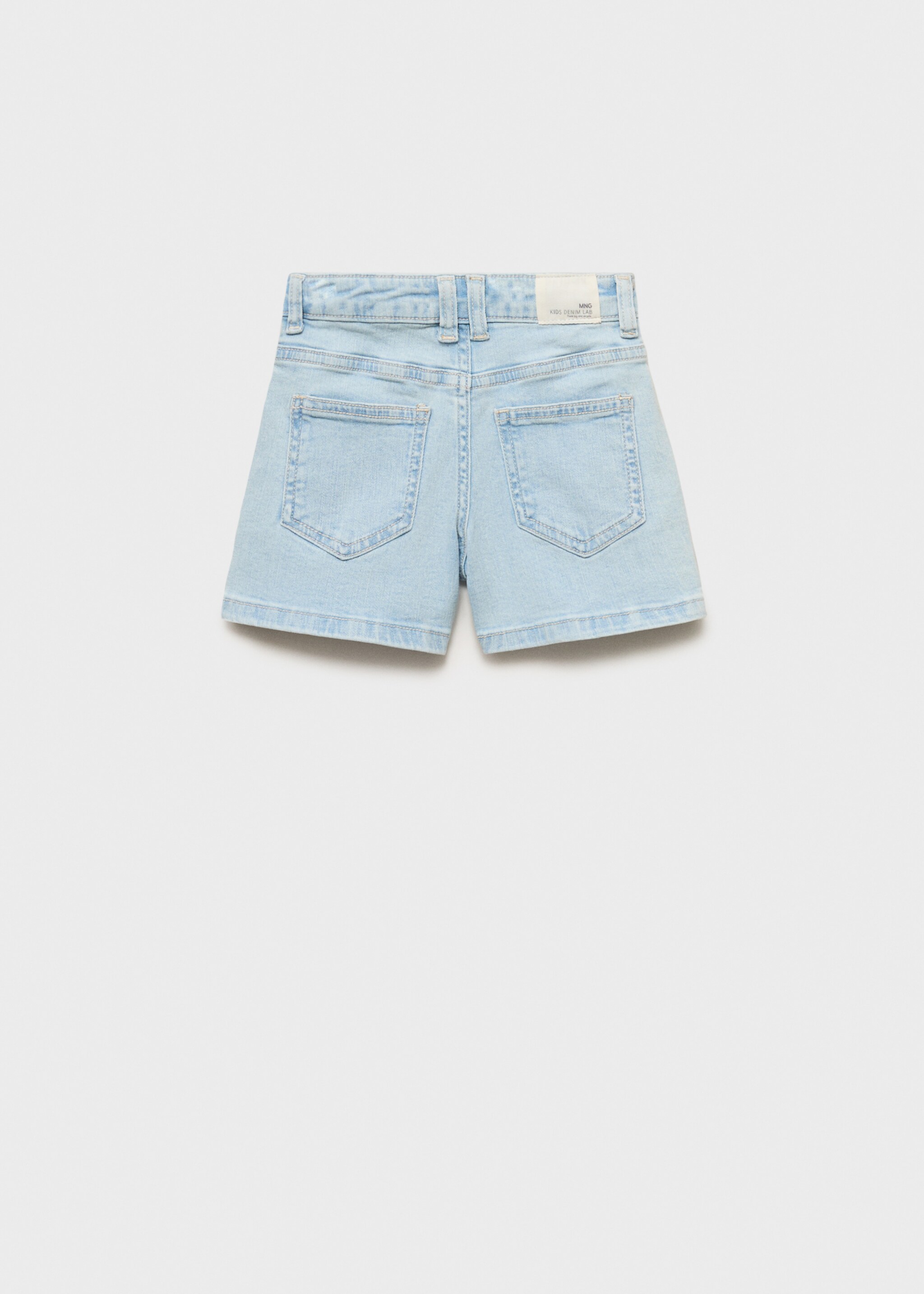 Düz kesim denim şort - Ürünün arkası