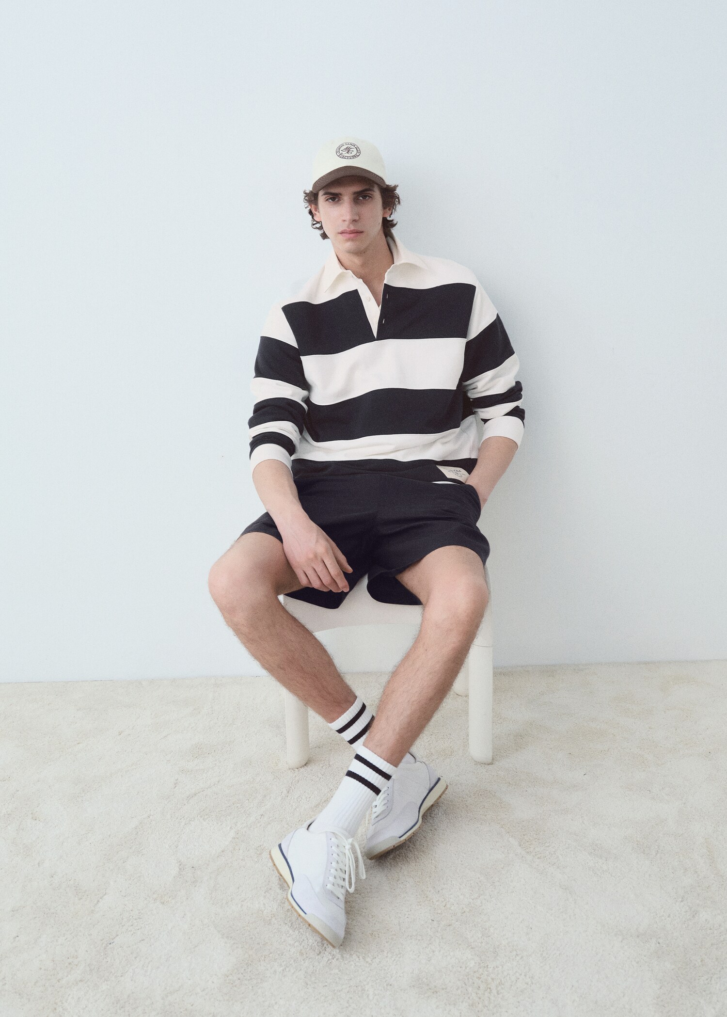Sudadera rayas cuello polo - Detalle del artículo 6
