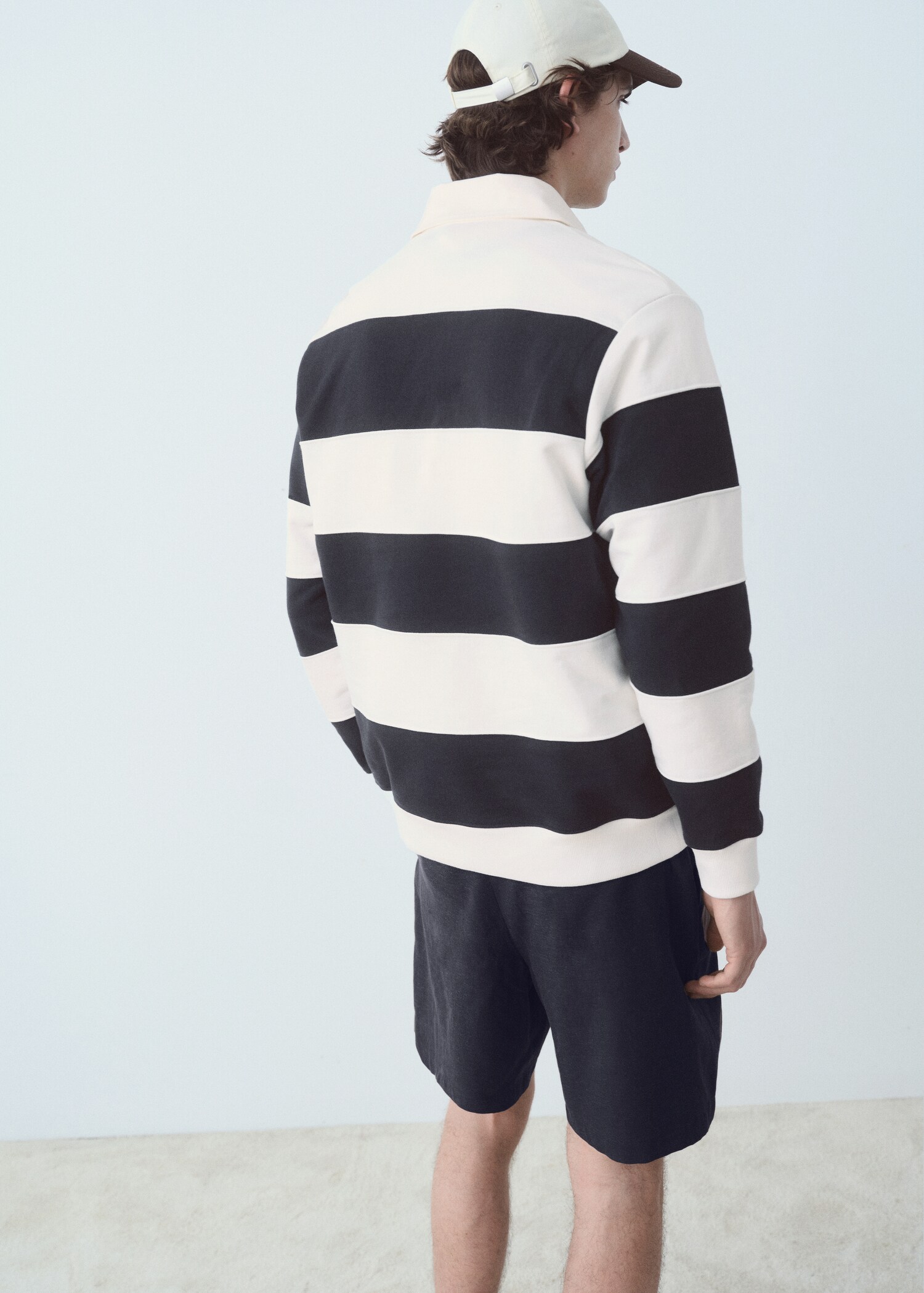 Sudadera rayas cuello polo - Reverso del artículo