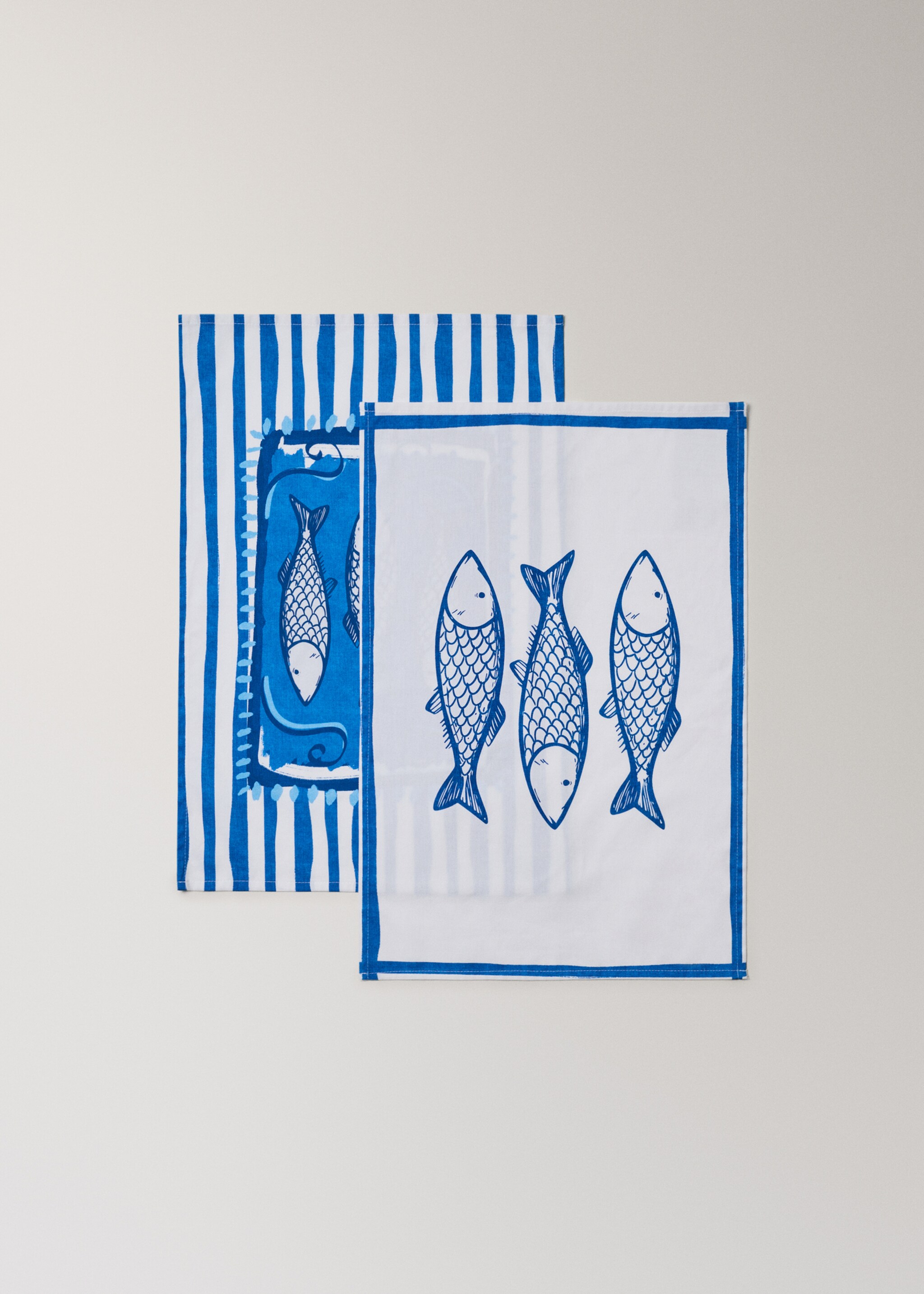 Cotton dish towel with sardine print - Details of the article 1