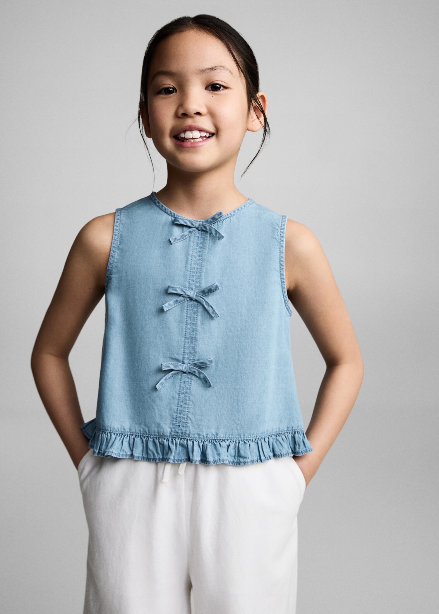 Bows fluid blouse - Medium plane