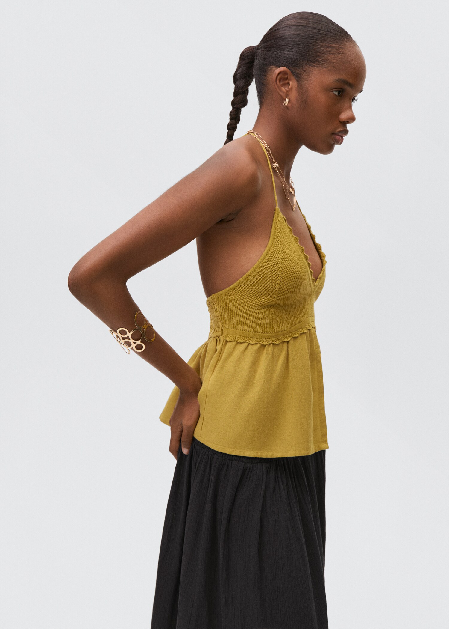 Ruffled long skirt - Medium plane