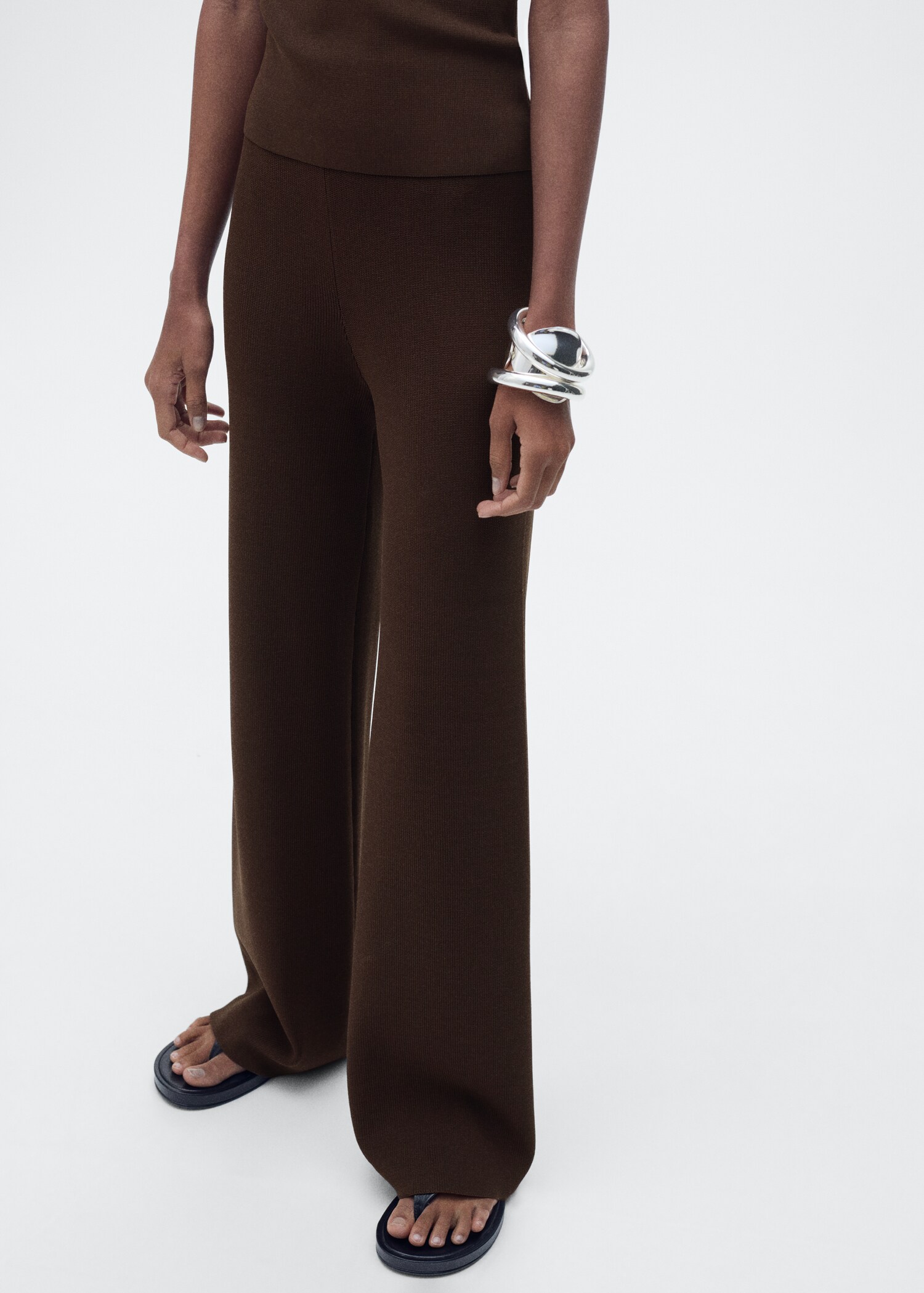 Straight knitted pants - Medium plane