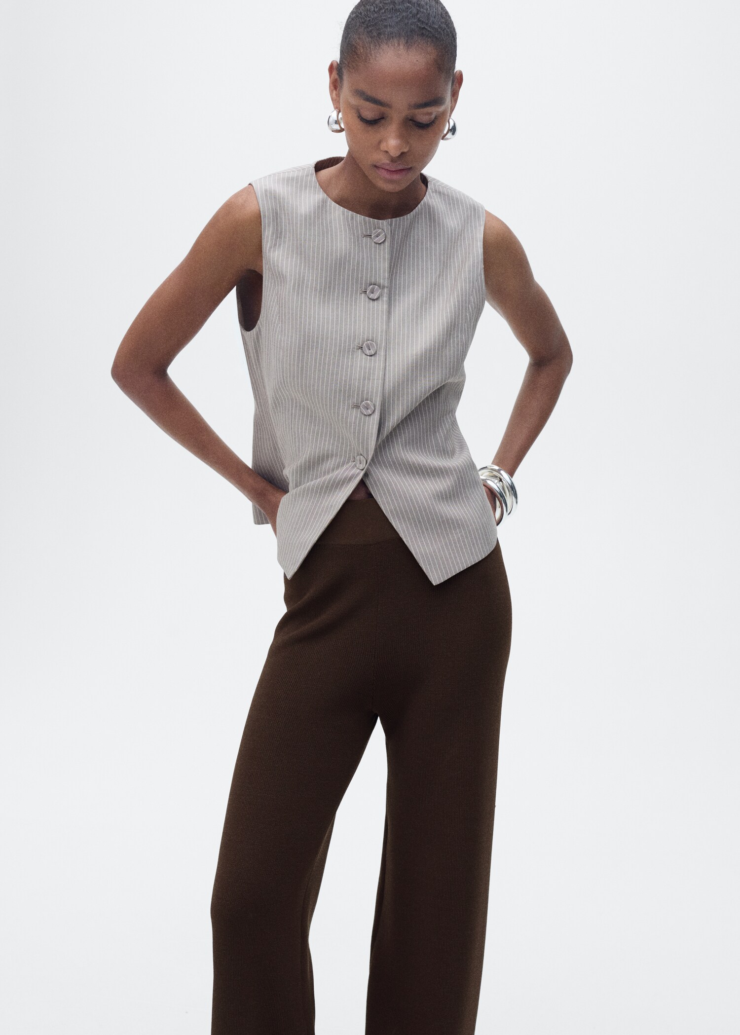 Straight knitted pants - Details of the article 1
