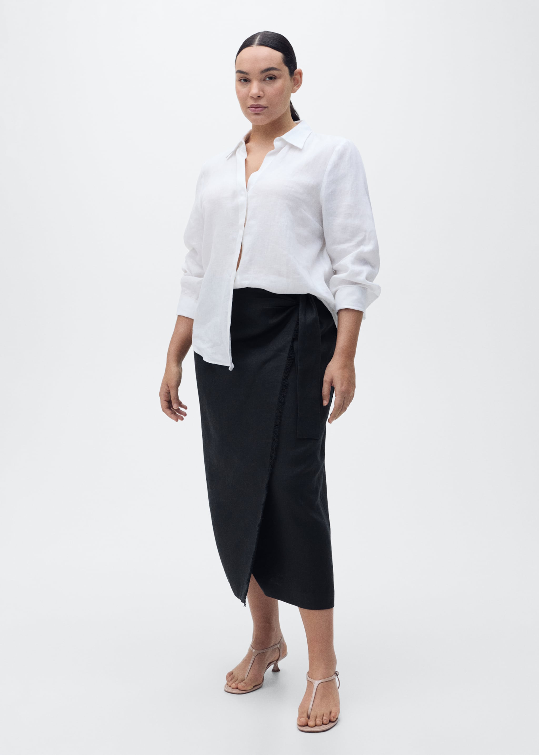 Linen sarong skirt - Details of the article 3
