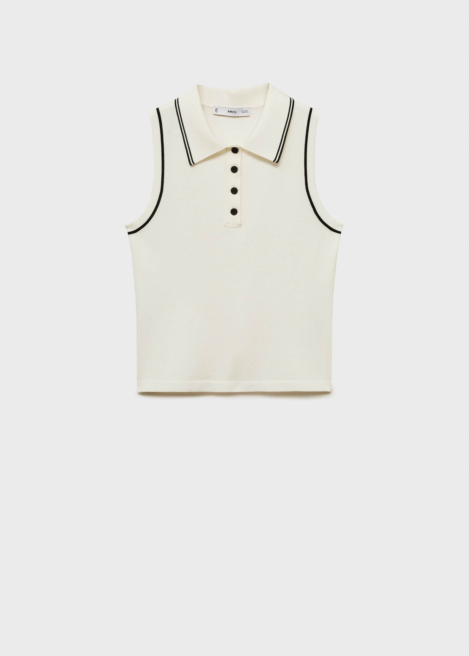 Top punto cuello polo ribetes contraste - Artículo sin modelo