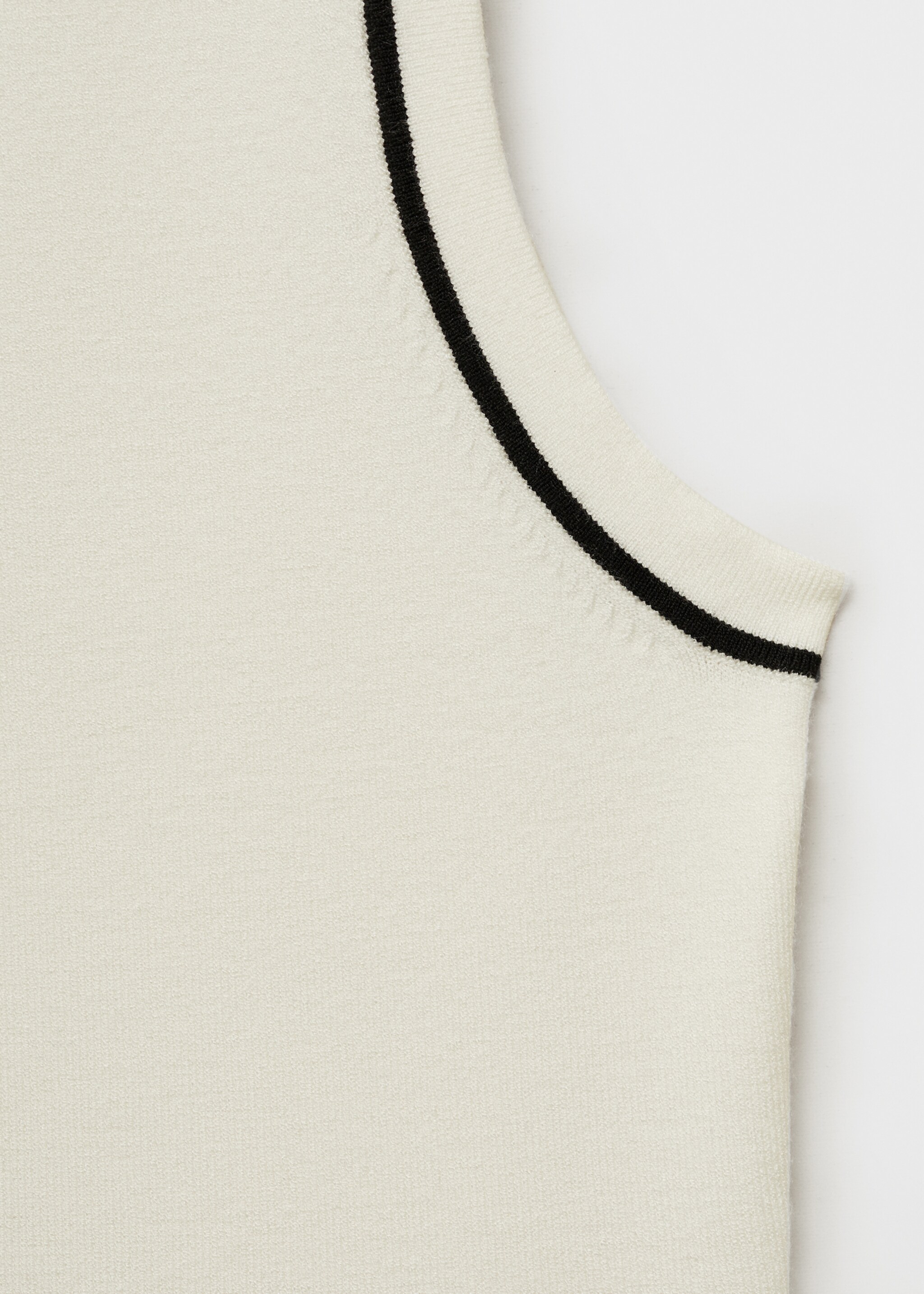Polo-neck knitted top with contrasting trims - Details of the article 0