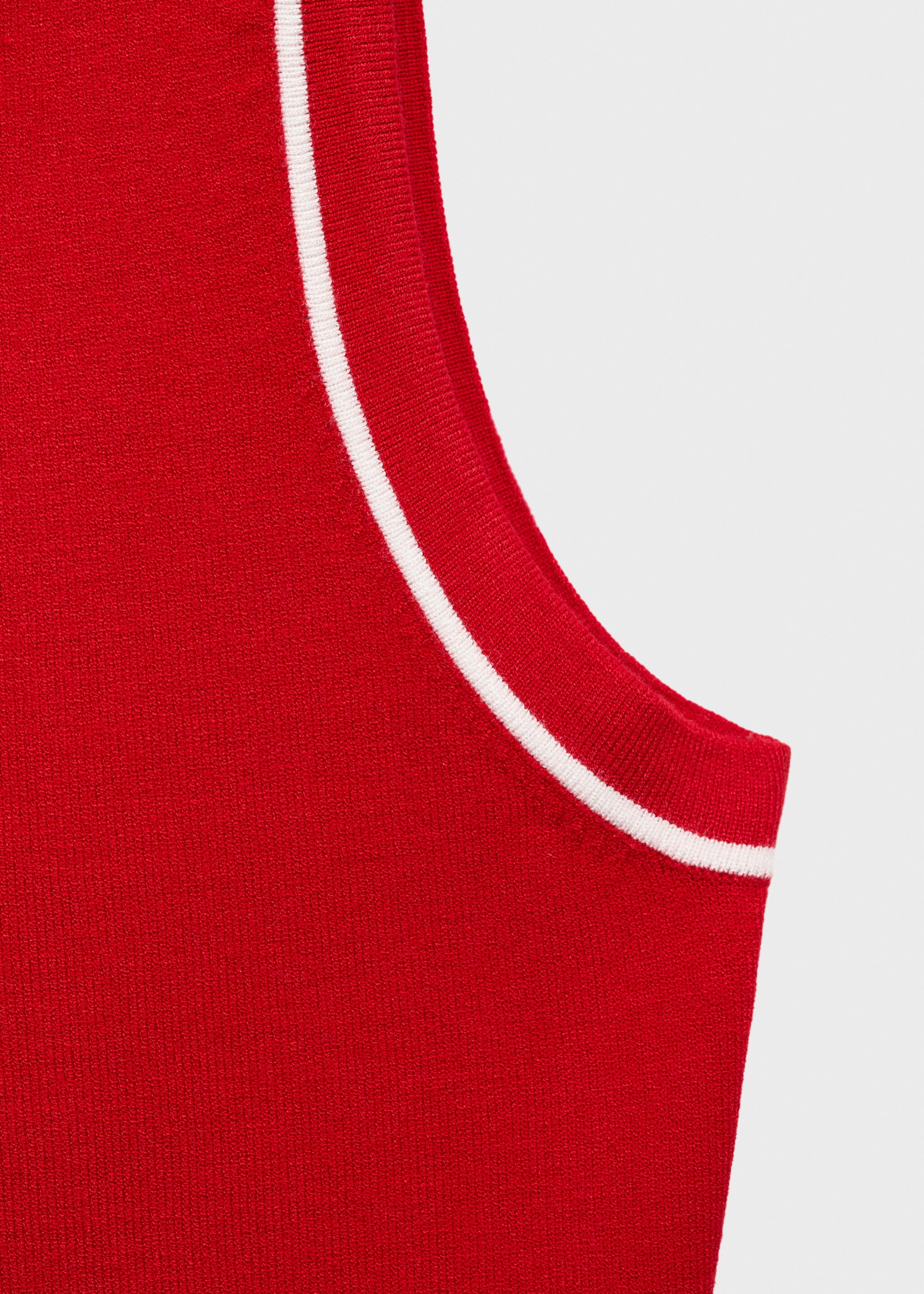 Polo-neck knitted top with contrasting trims - Details of the article 0