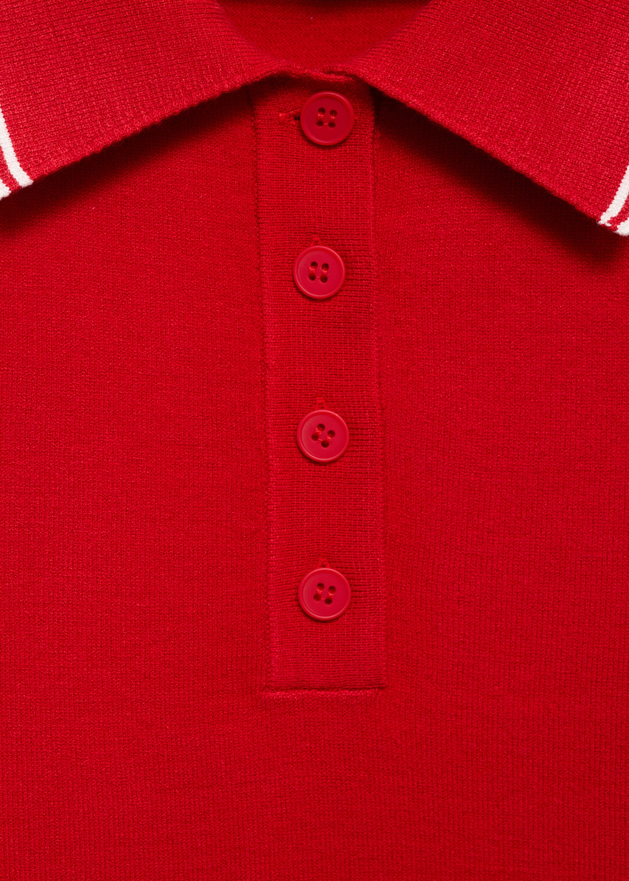 Polo neck knit top with contrast trims - Details of the article 8