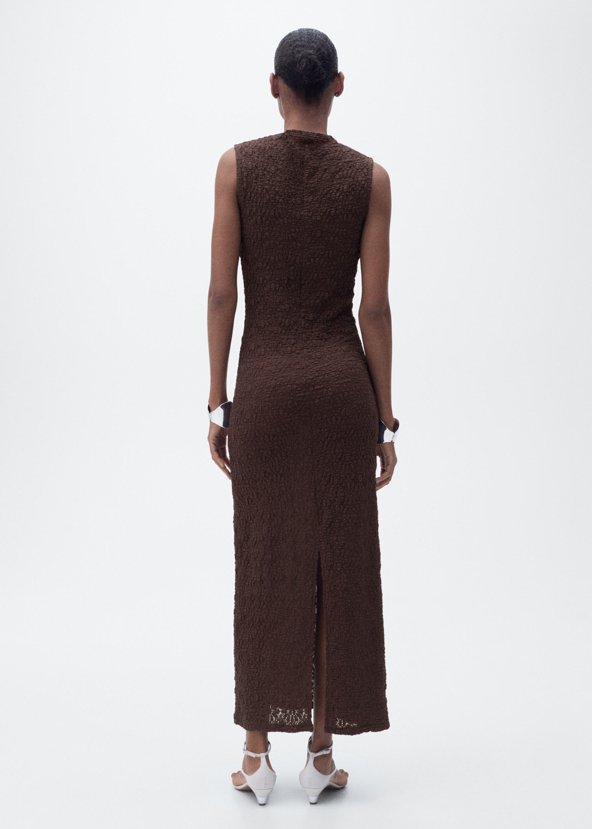 Vestido textura cuello perkins - Reverso del artículo