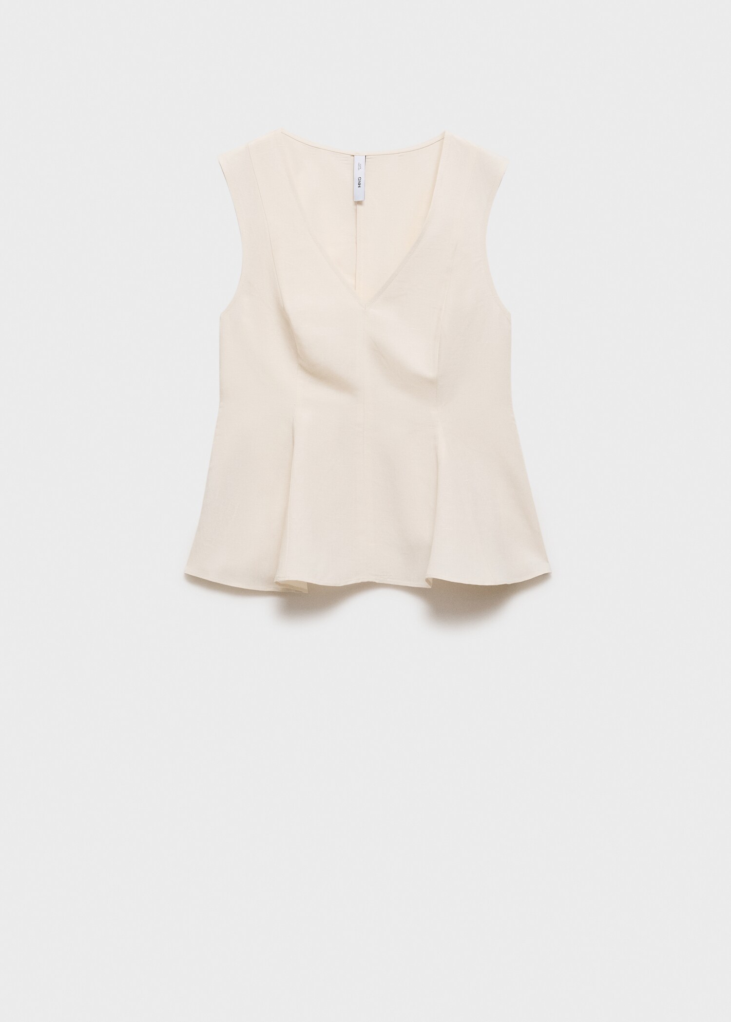 Linen-blend peplum top - Article without model
