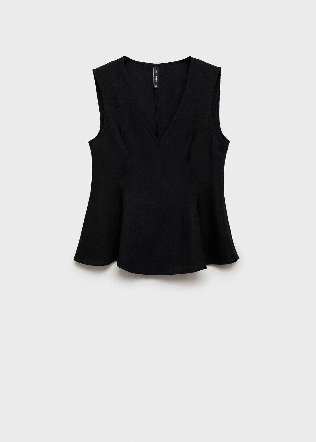 black sleeveless peplum top