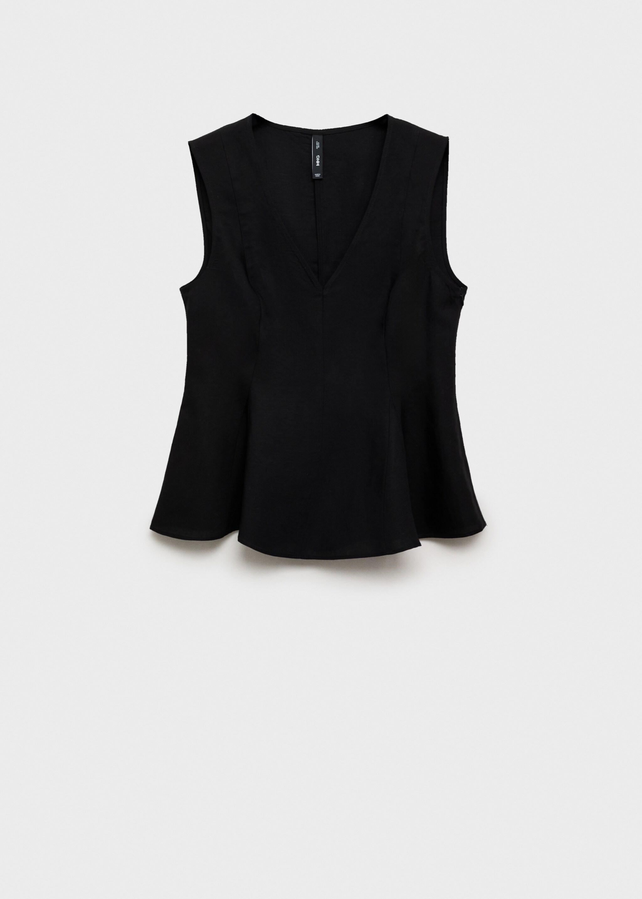 Linen-blend peplum top - Article without model