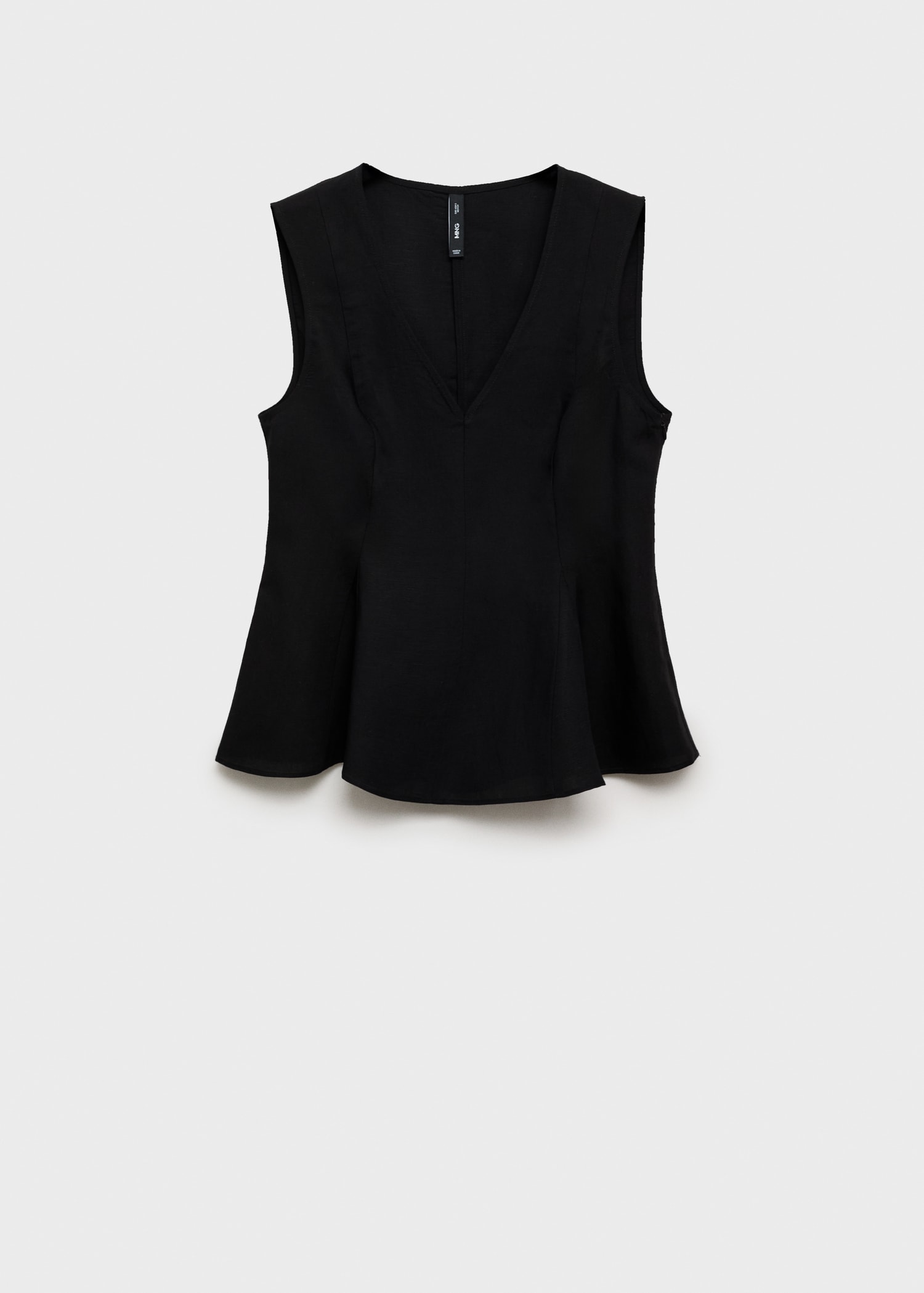 Linen-blend peplum top - Article without model