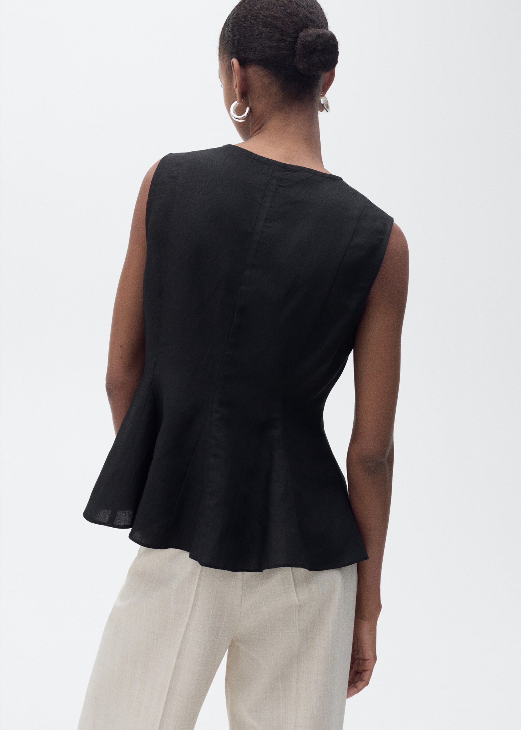Top peplum mezcla lino - Reverso del artículo