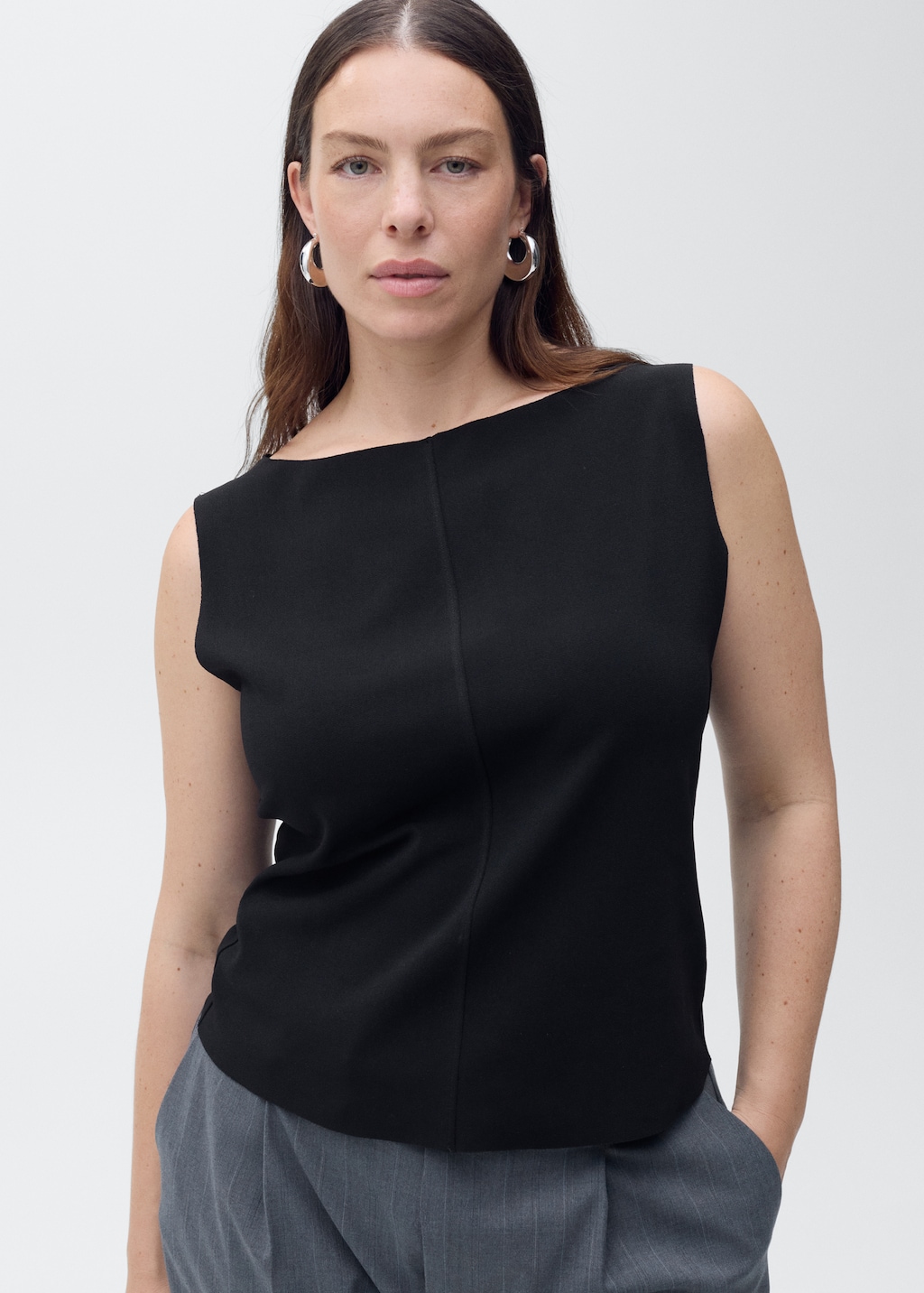 Boat-neck knitted top - Women | MANGO USA