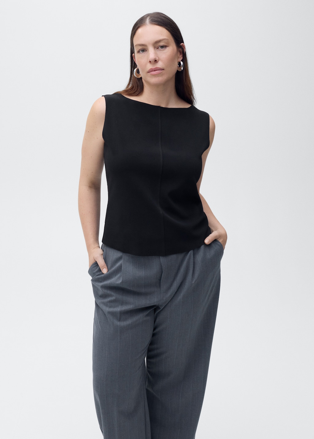 Boat-neck knitted top - Women | MANGO USA