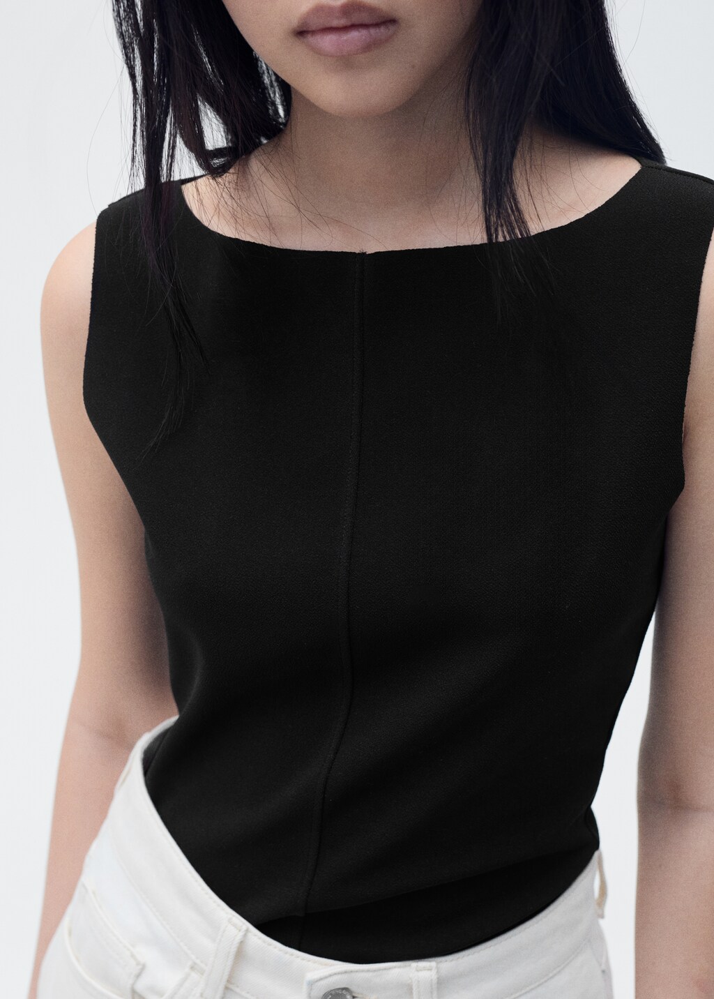 Boat-neck knitted top - Women | MANGO USA