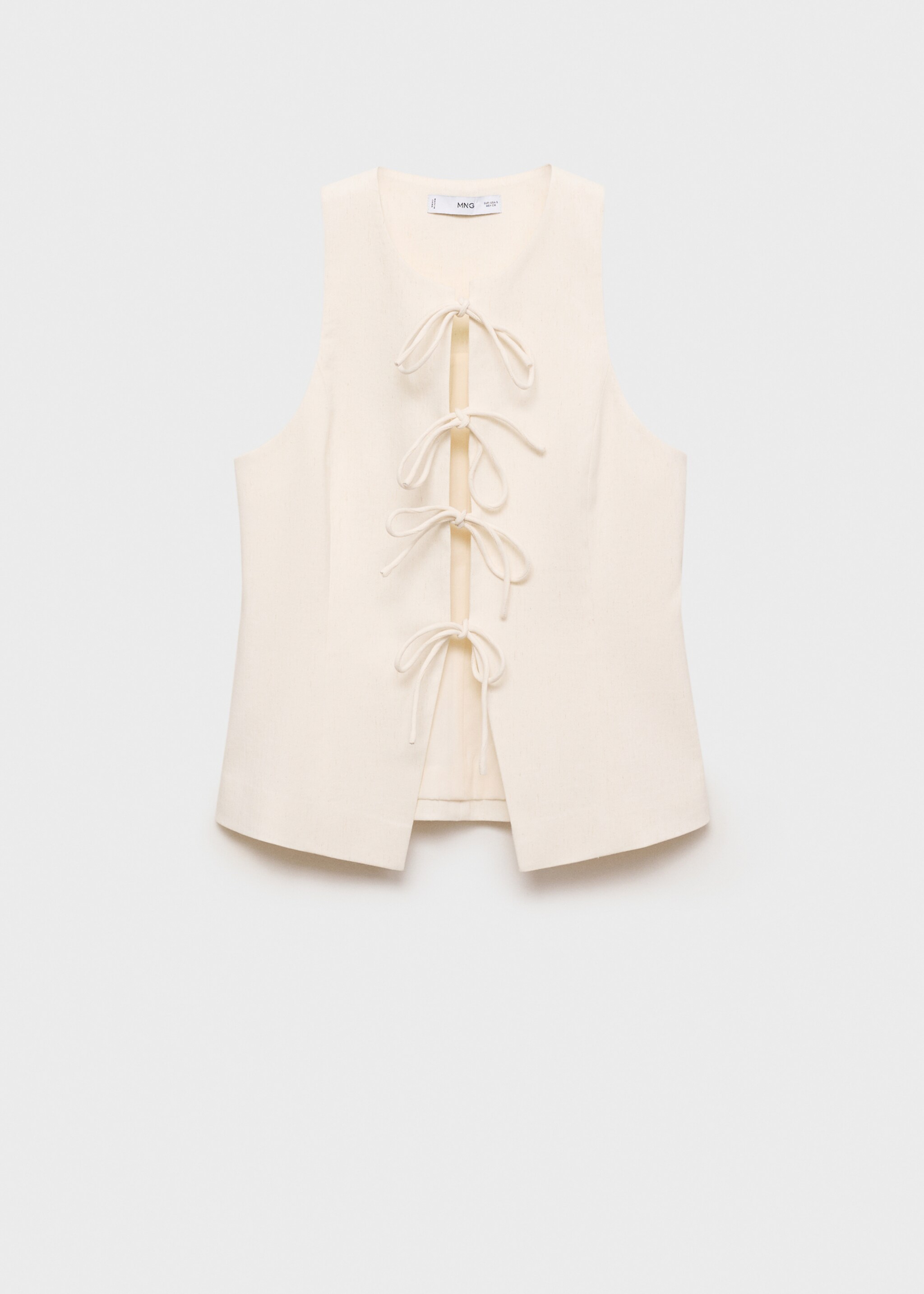 Linen-blend top with bow - Article without model
