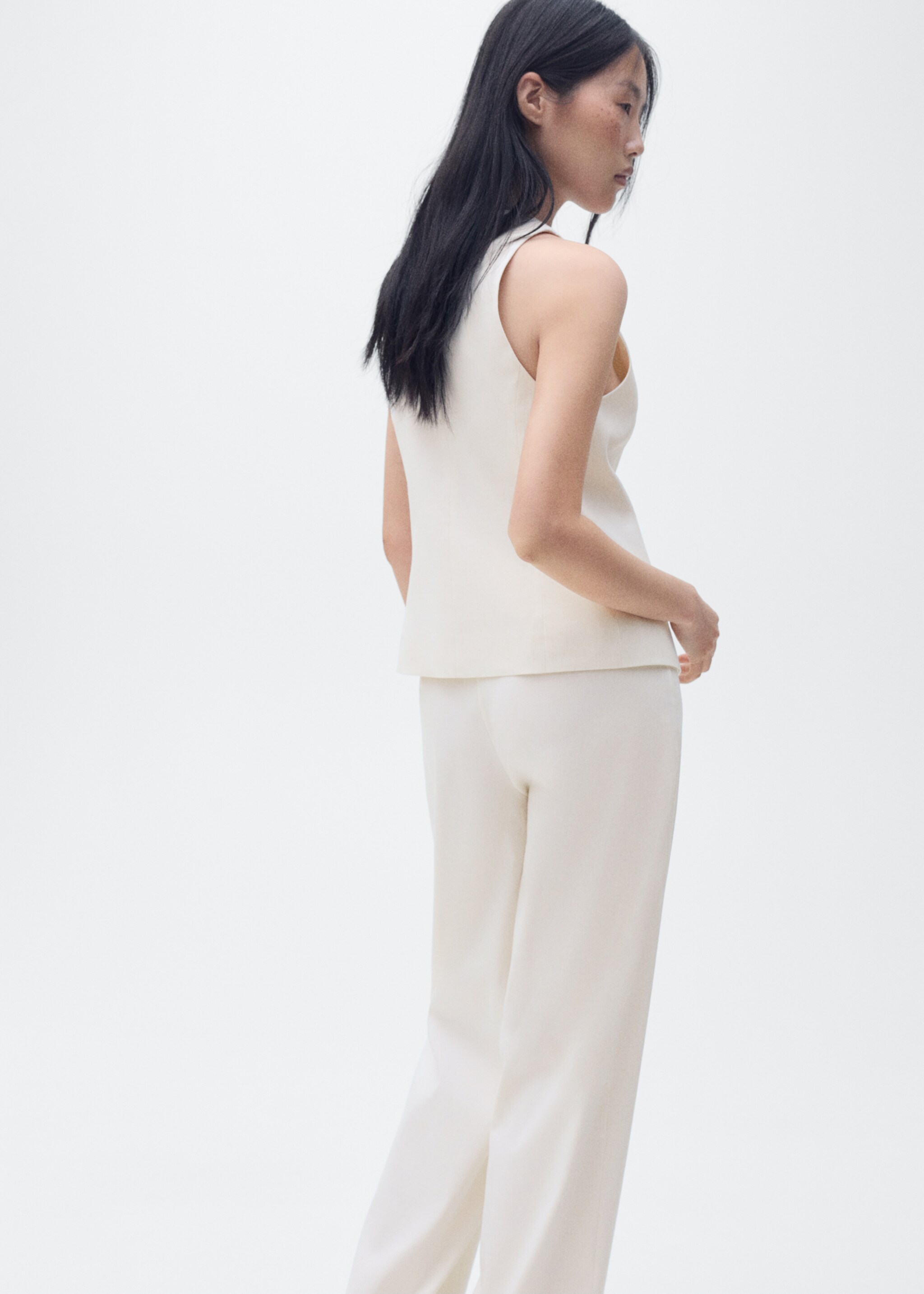 Linen-blend top with bow - Reverse of the article