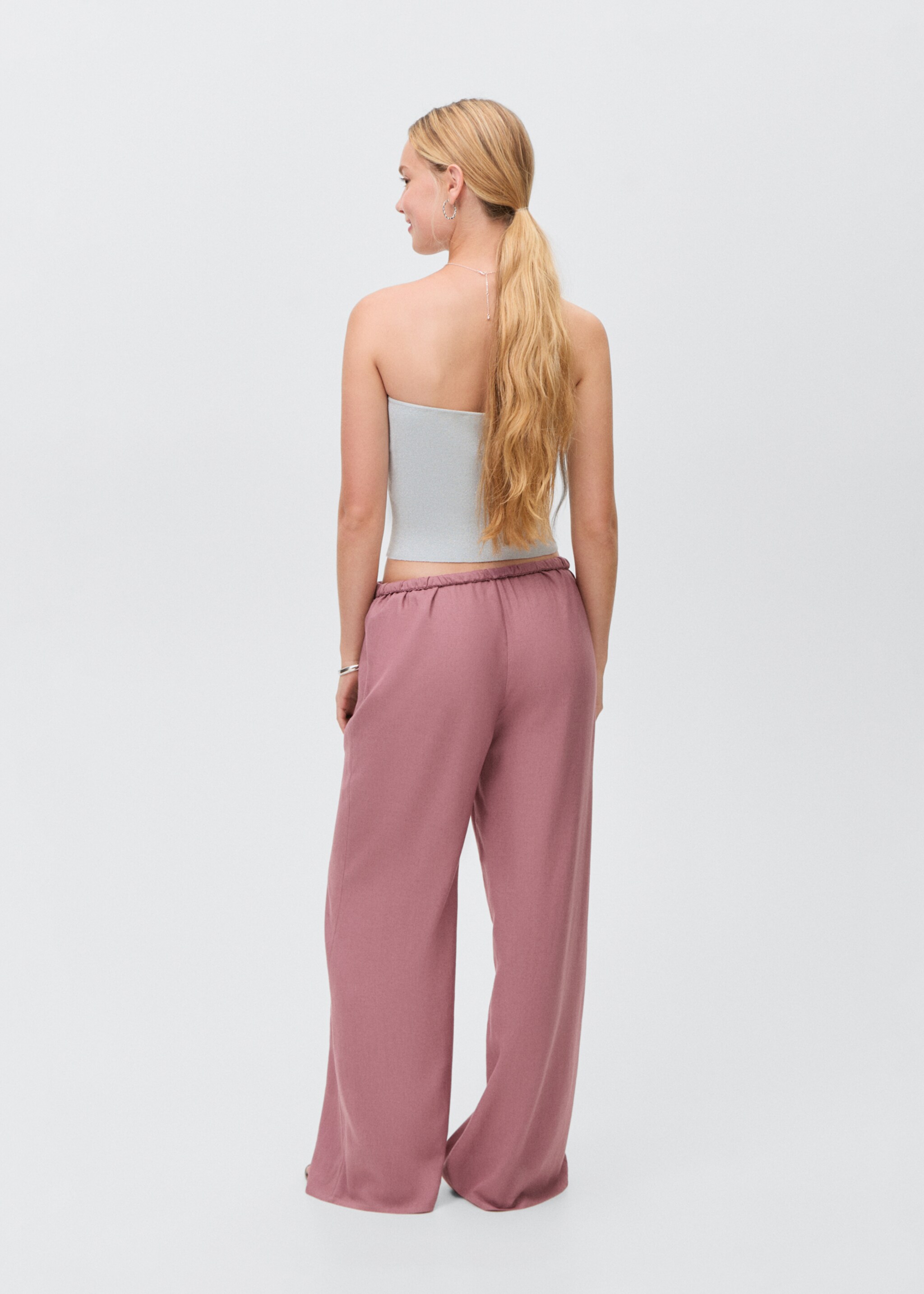 Straight linen-blend trousers - Reverse of the article