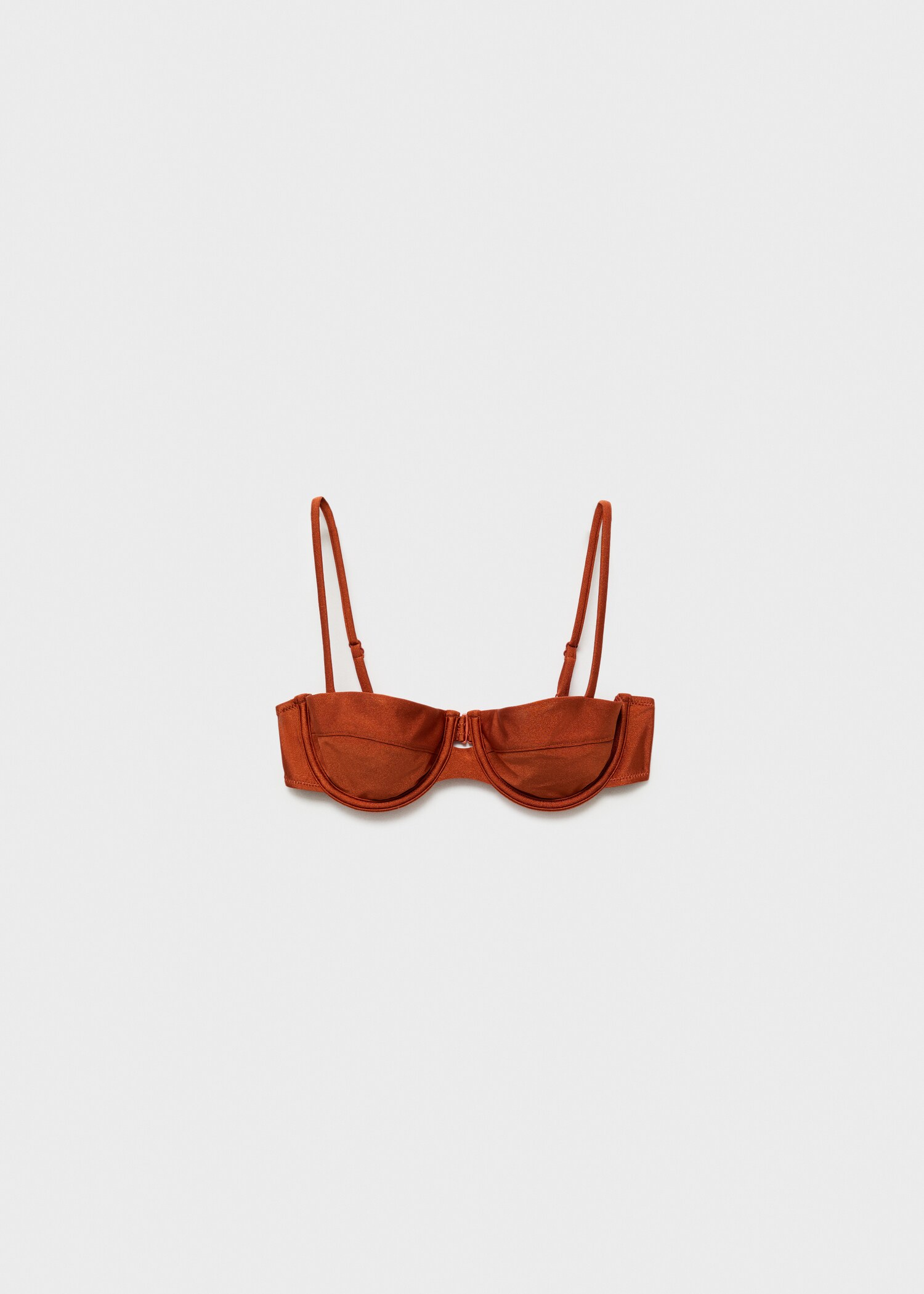 Satiniertes Bikini-Top mit Ringen - Artikel ohne Model