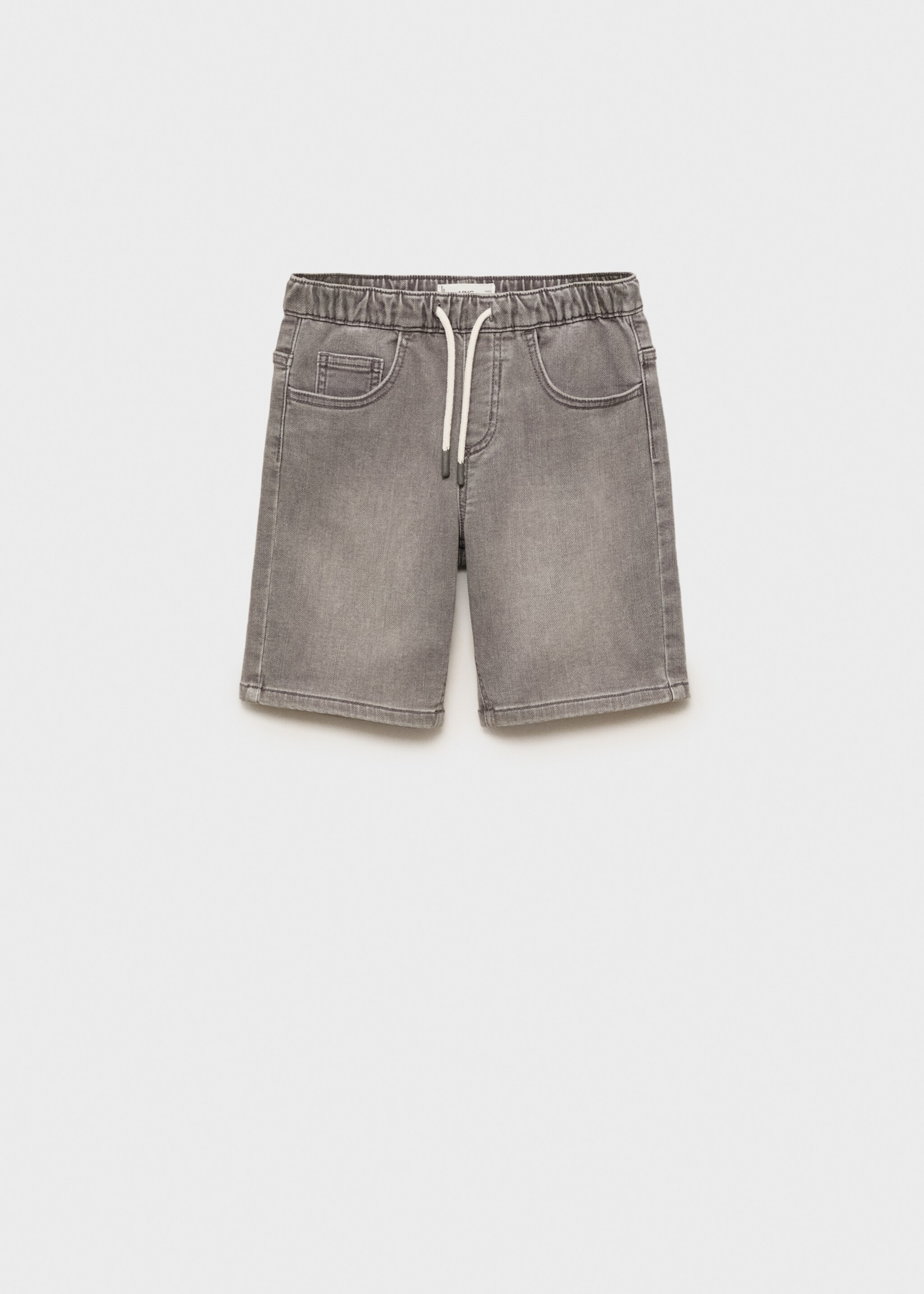 Denim bermuda shorts with drawstring - Article without model