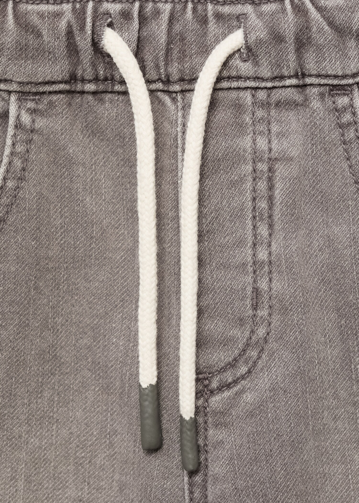 Denim bermuda shorts with drawstring - Details of the article 8