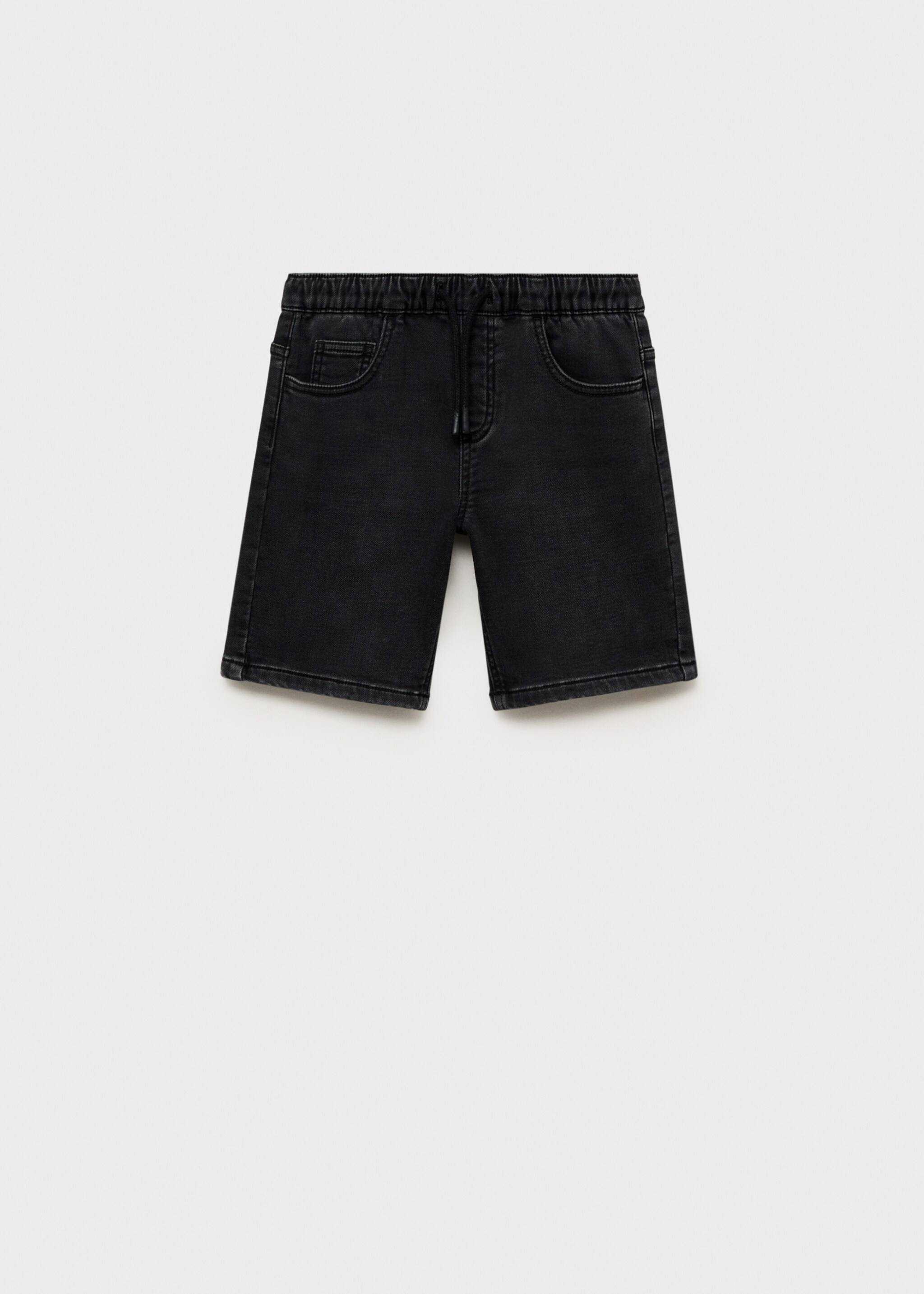 Denim bermuda shorts with drawstring - Article without model