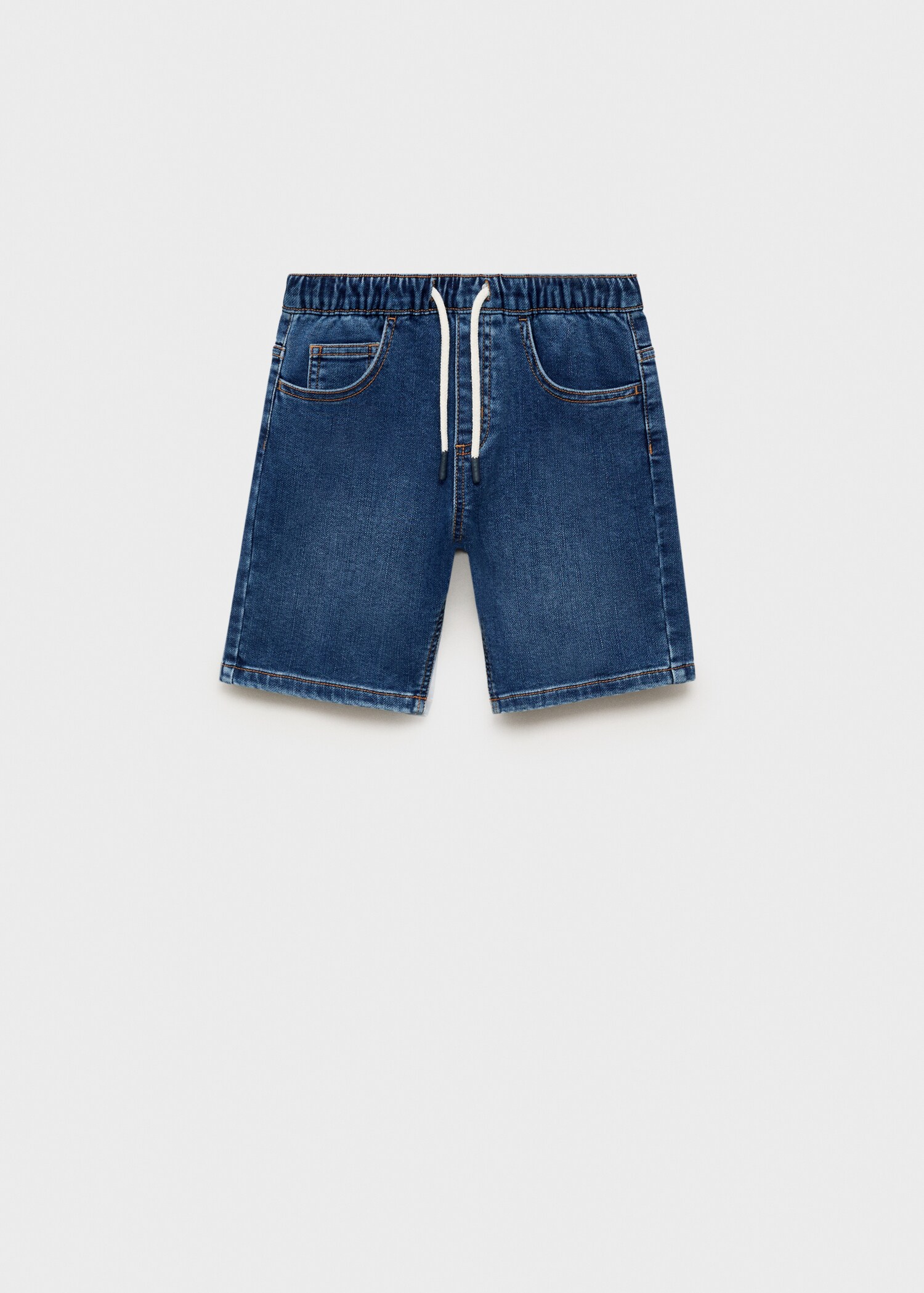 Denim bermuda shorts with drawstring - Article without model