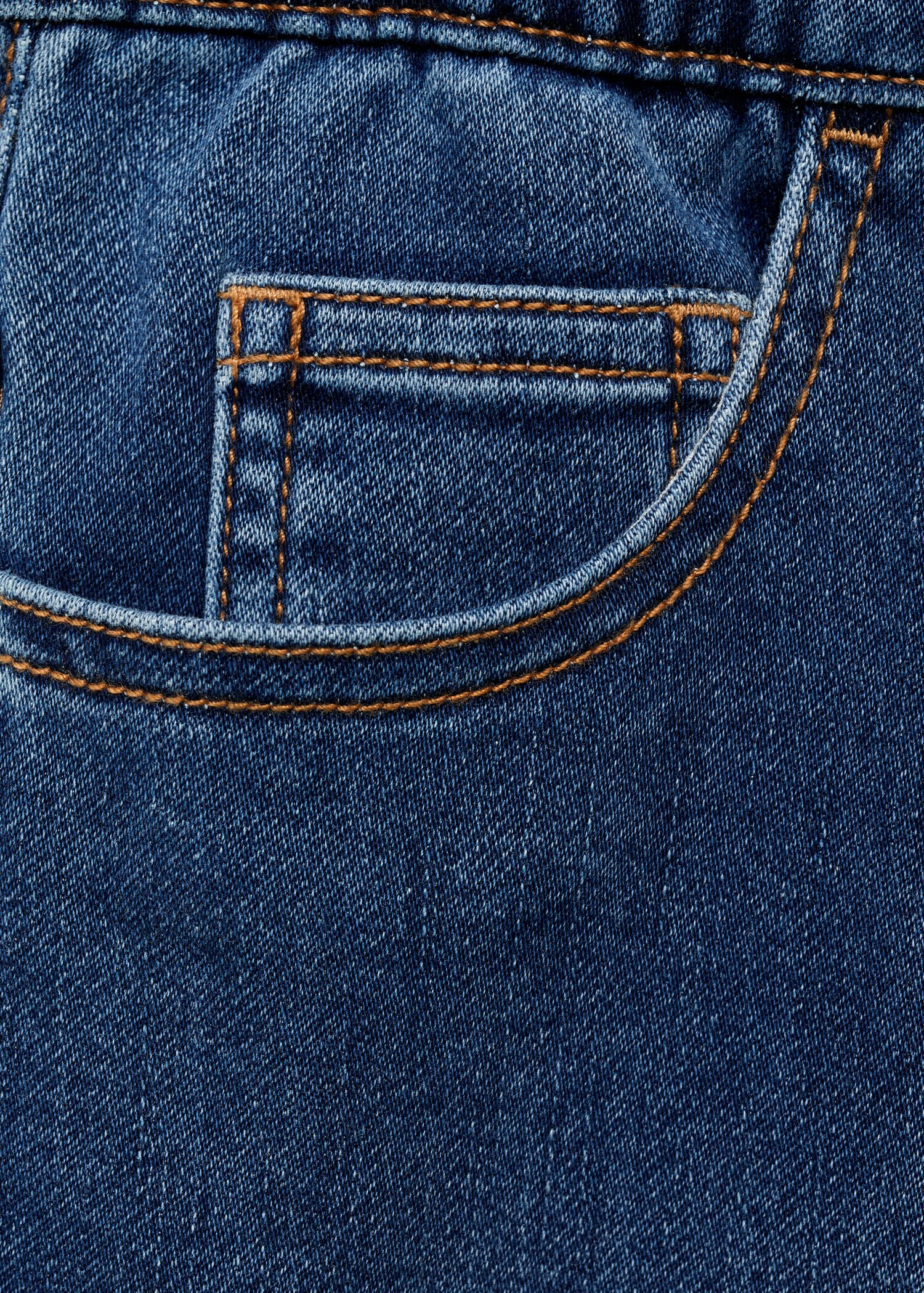 Denim bermuda shorts with drawstring - Details of the article 0