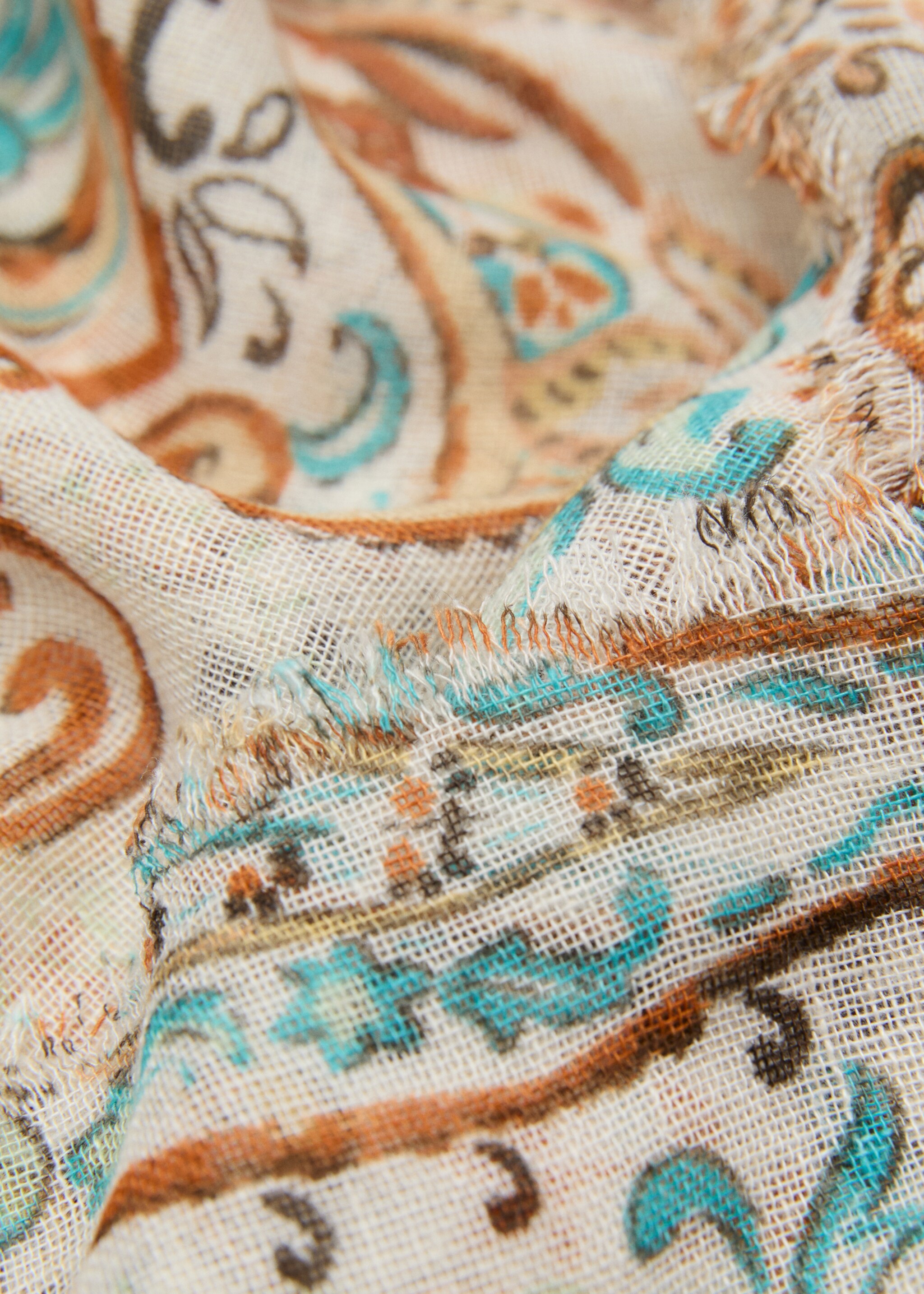Tuch aus Leinengemisch mit Paisleymuster - Mittlere Ansicht