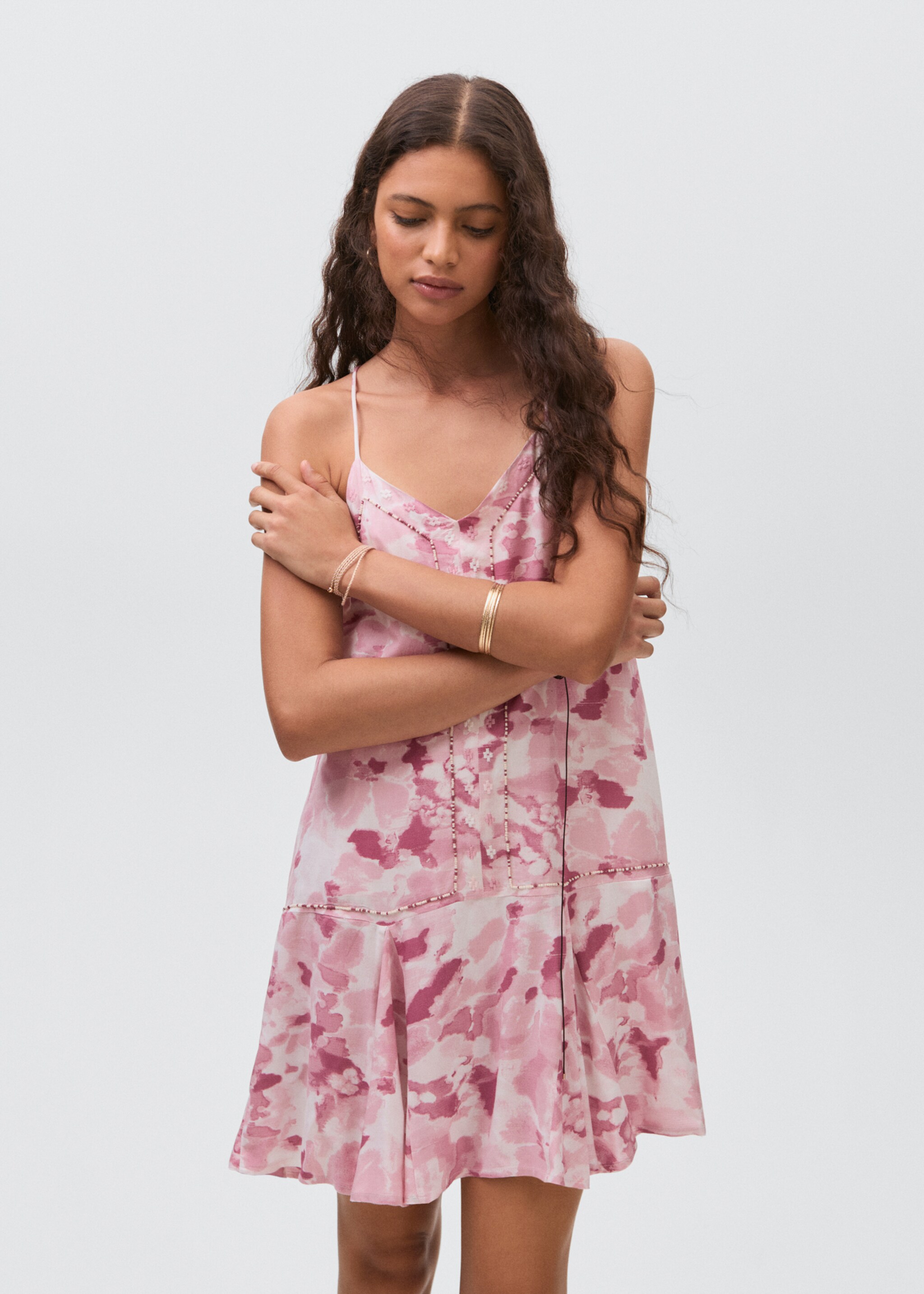 Embroidered tie-dye dress - Medium plane