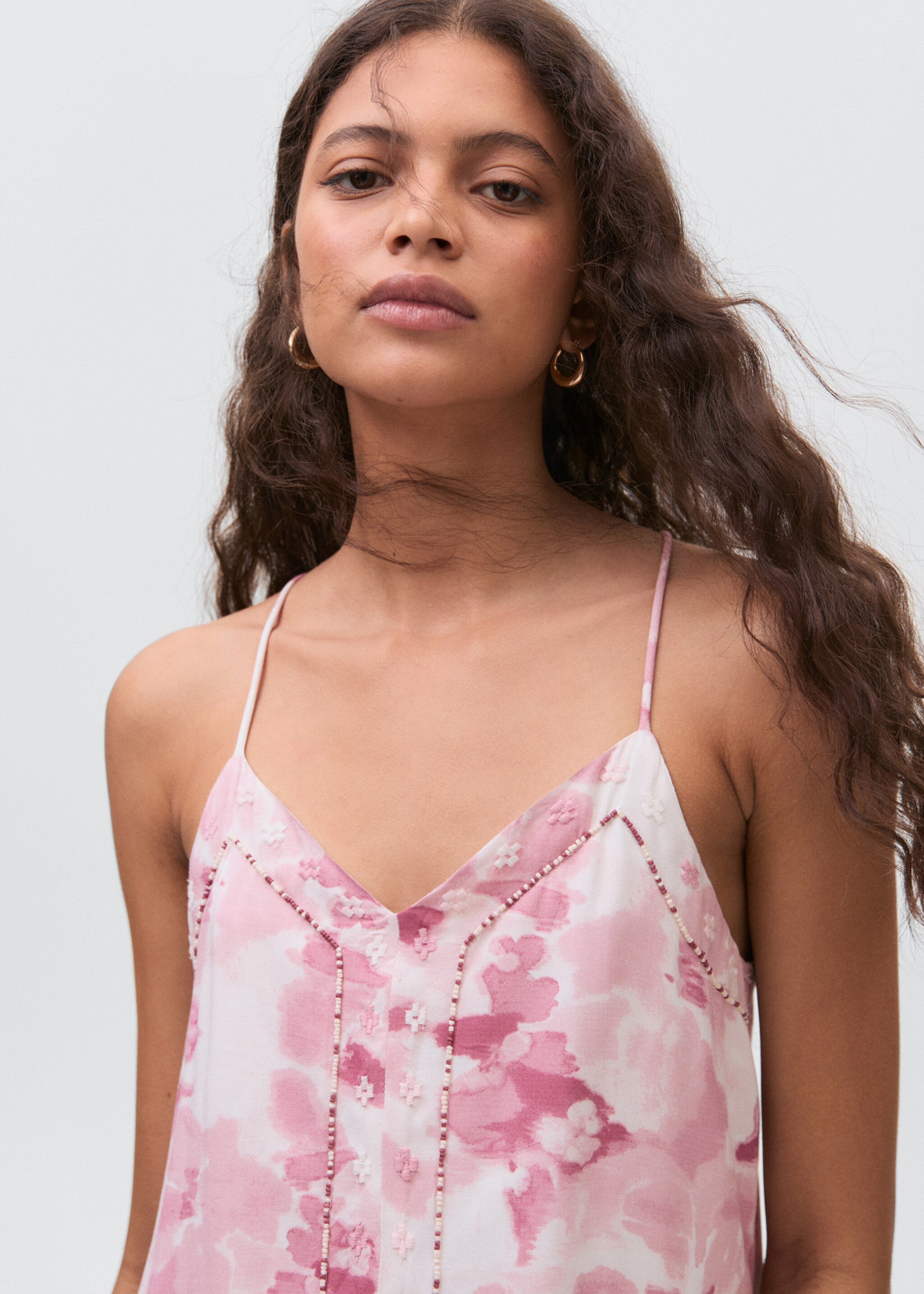 Embroidered tie-dye dress - Details of the article 1