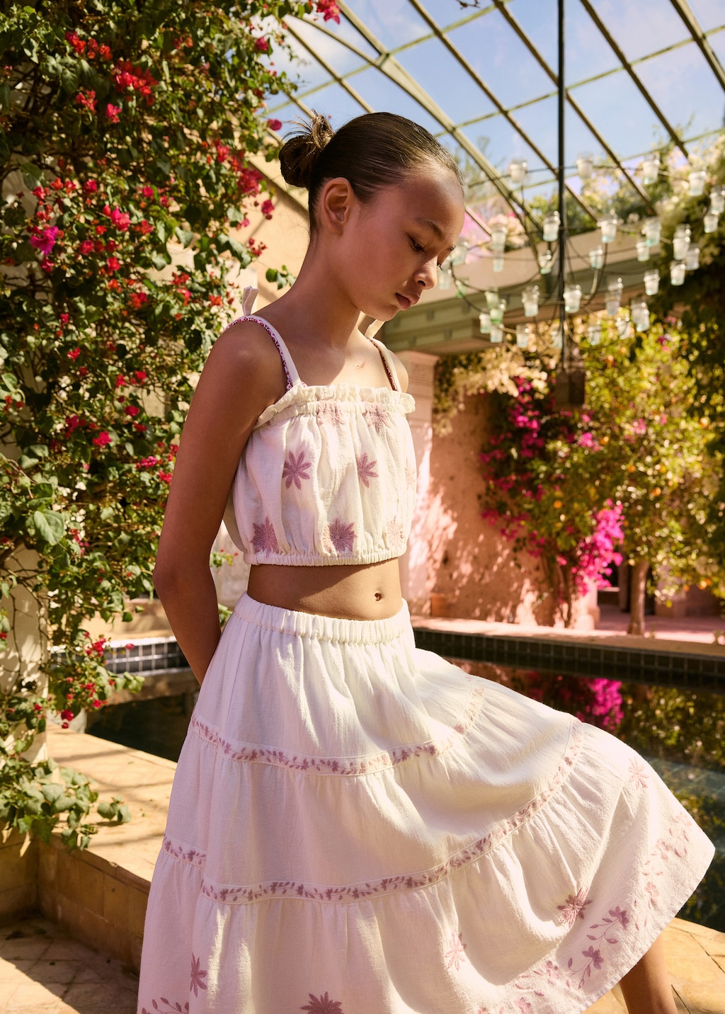 Embroidered crop top