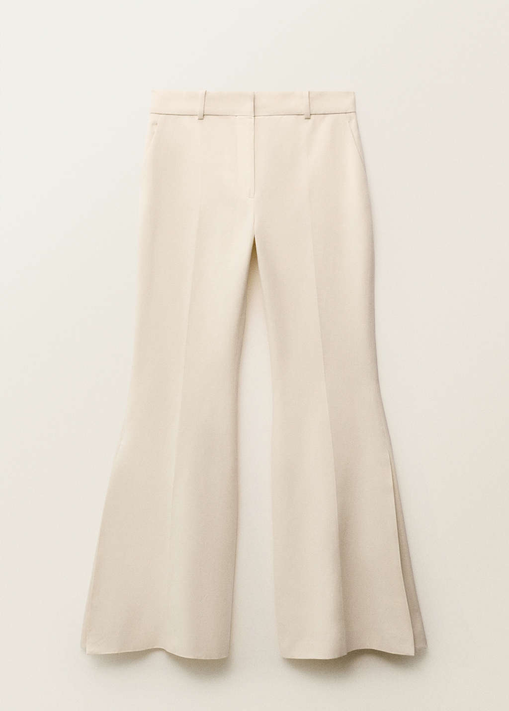 パンツ blutenblatt flare work pants beige Flared linen-blend suit pants - Women | MANGO USA