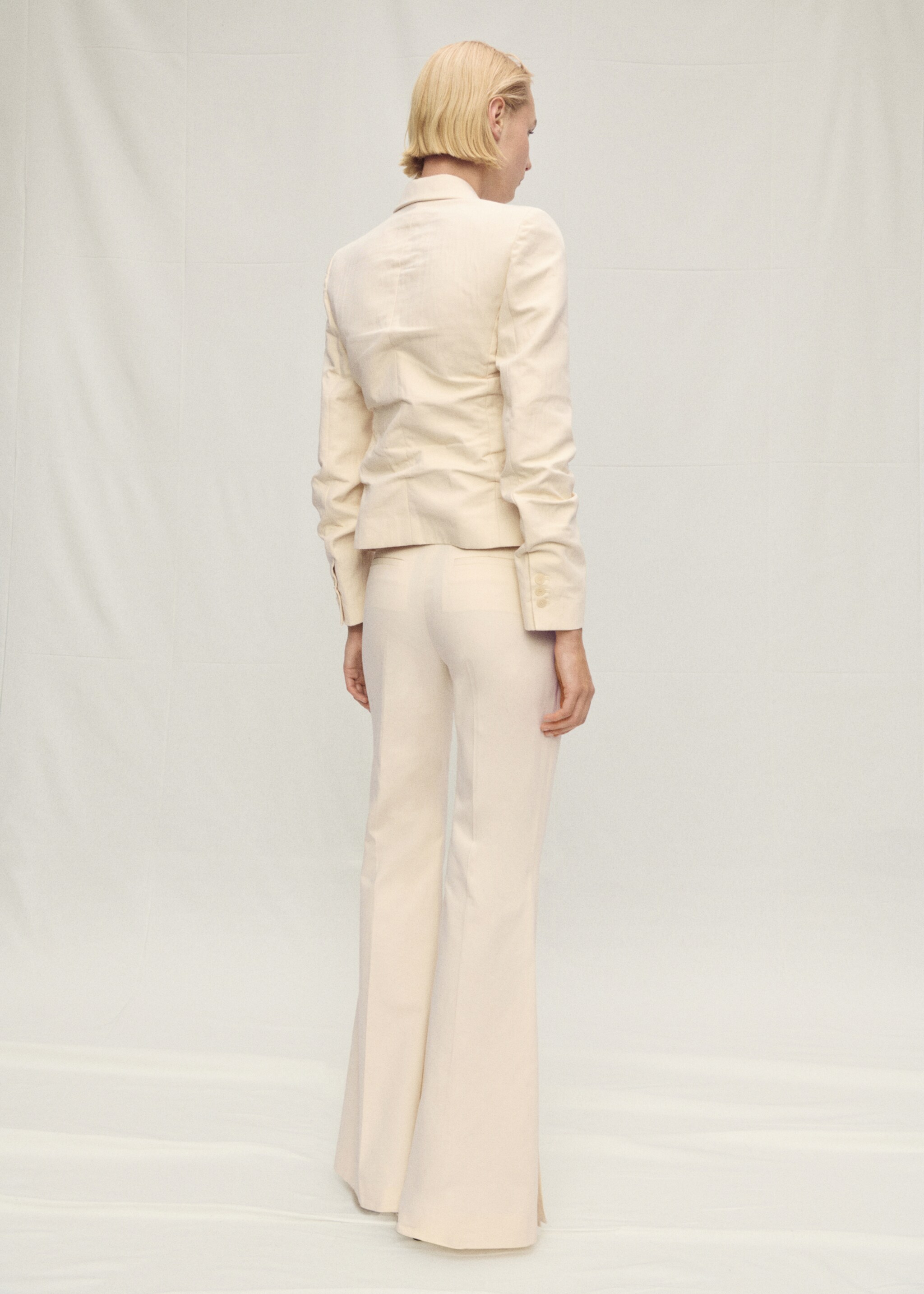 Flared linen-blend suit trousers - Reverse of the article