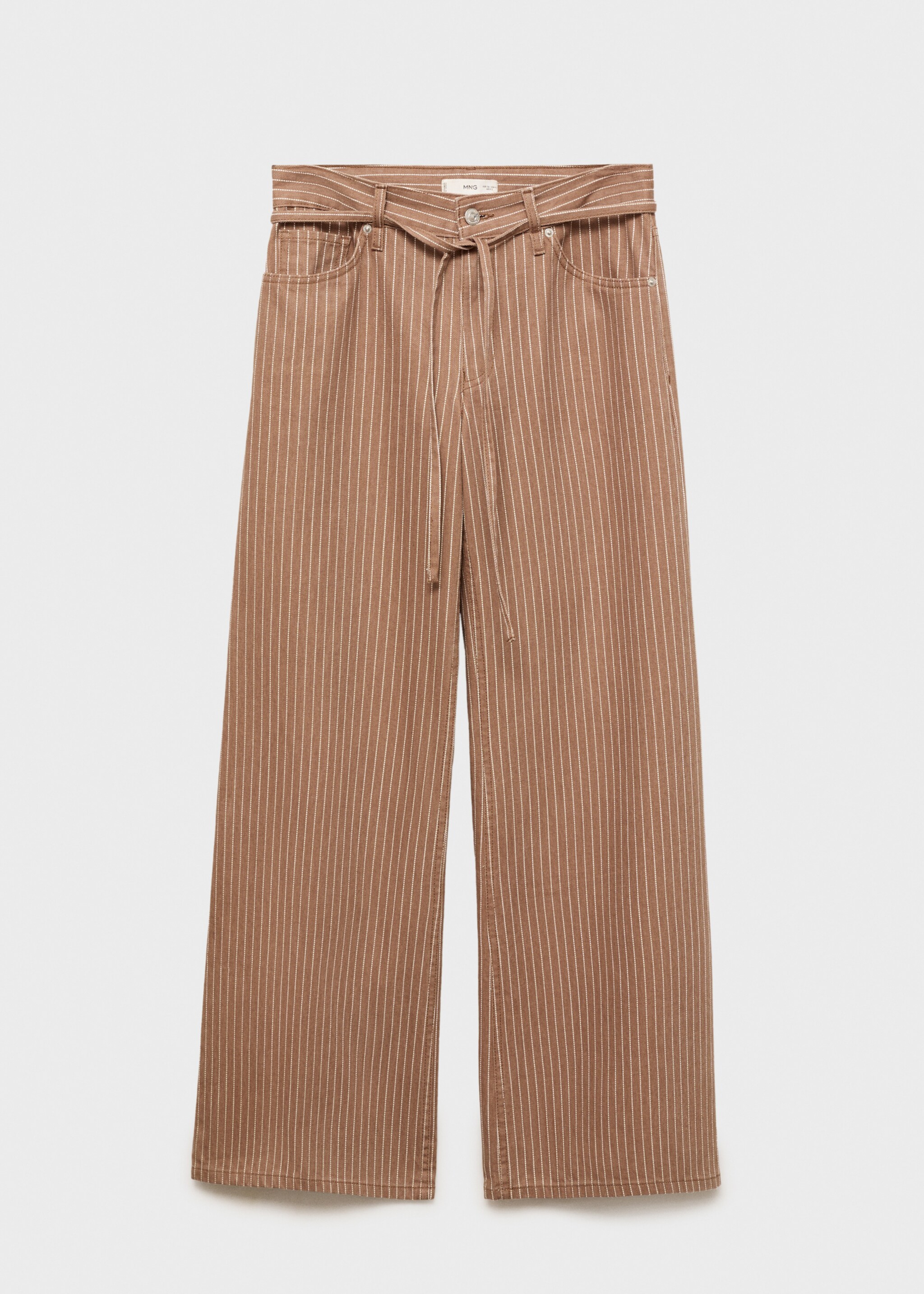 Wide-leg jeans with stripes and belt - Article without model