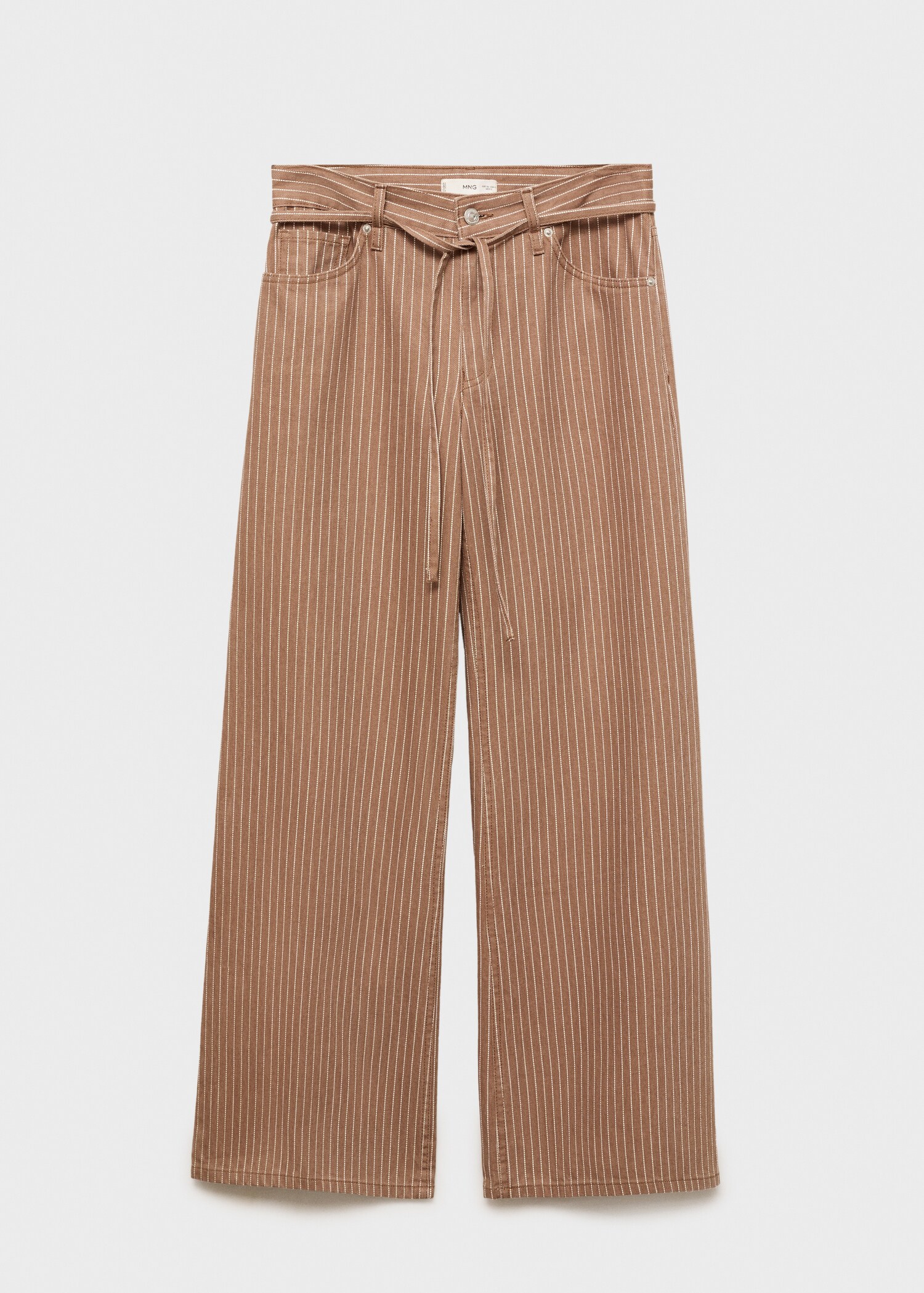 Wide-leg jeans with stripes and belt - Article without model