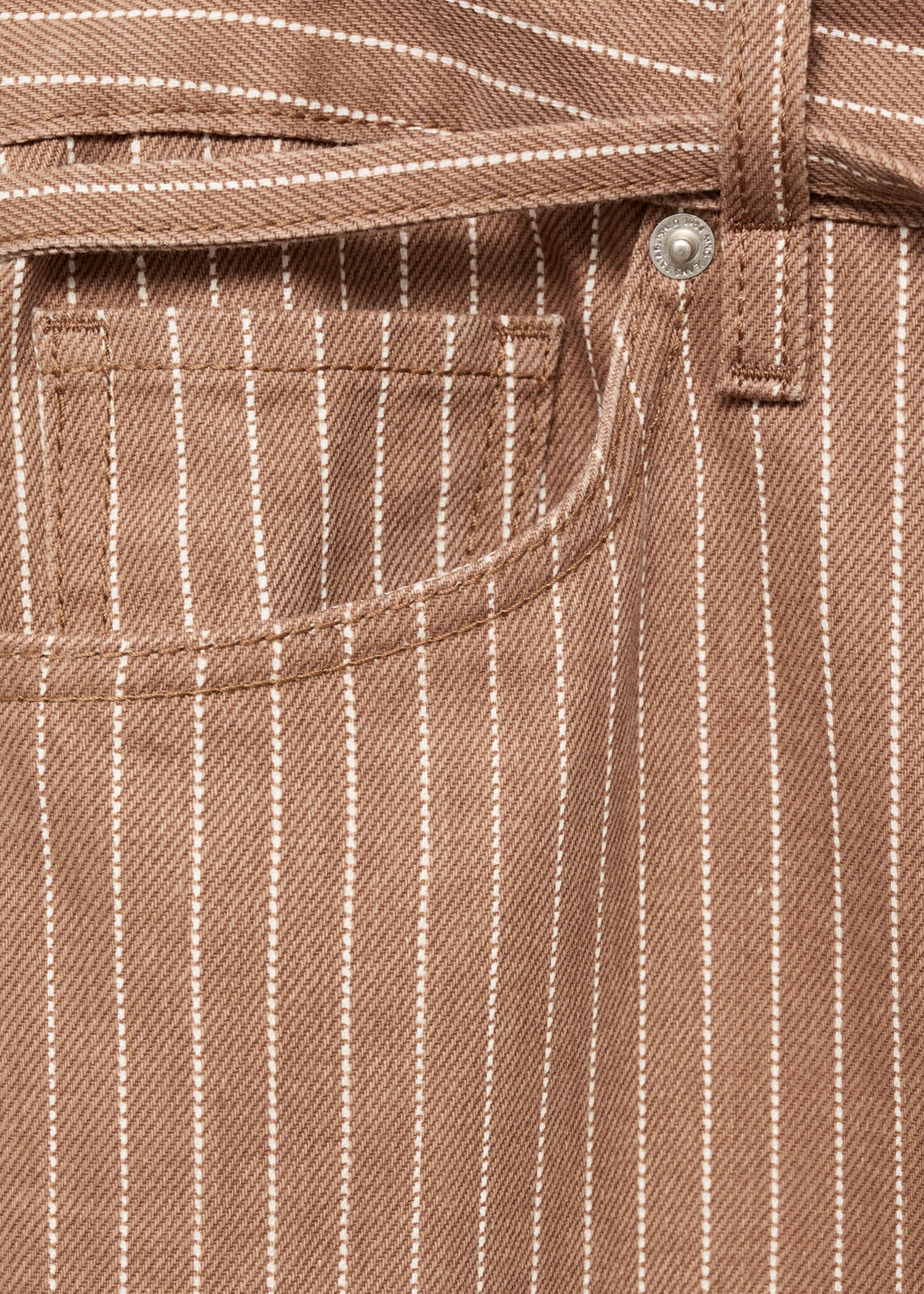 Wide-leg jeans with stripes and belt - Details of the article 0